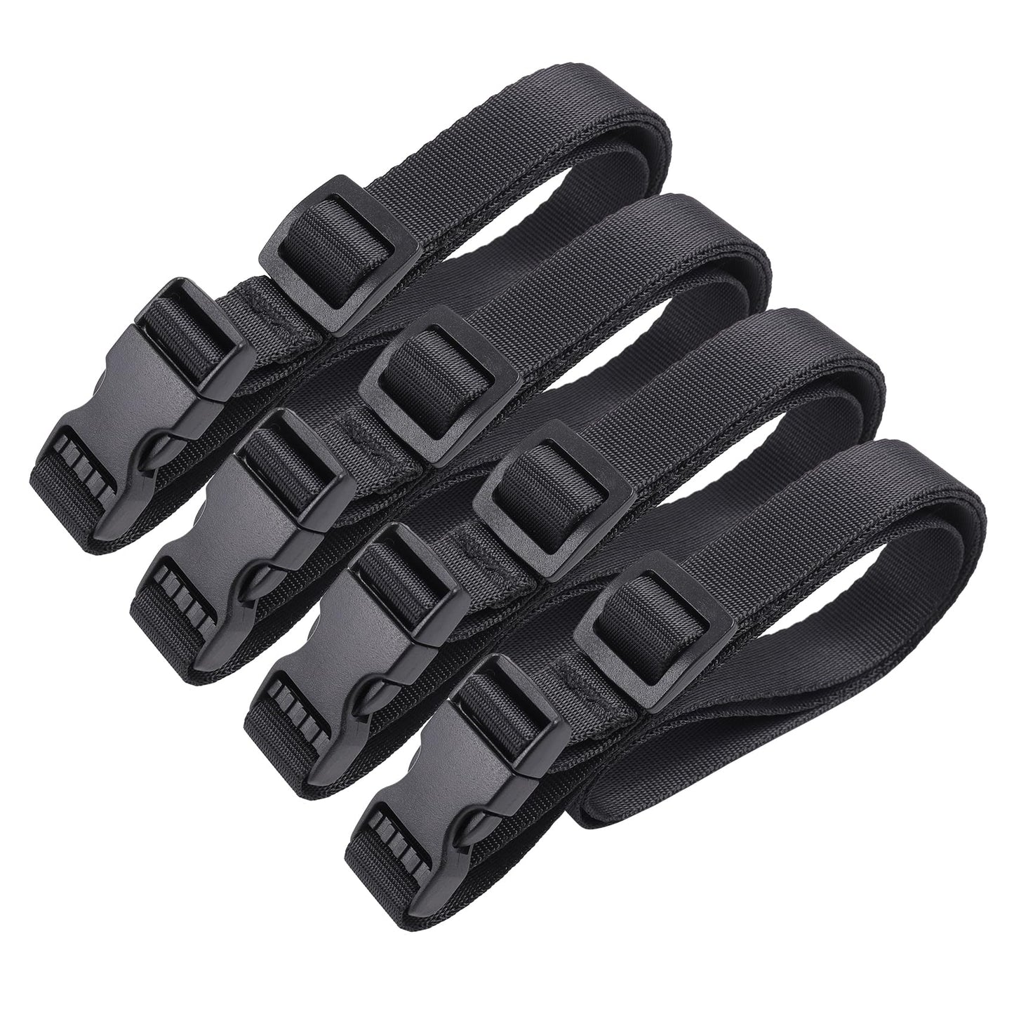Vigorport Utility Straps Quick Release Nylon Backpack Accessory Bag Strap,Adjustable for Hiking,Travel,Outdoor Sports-4 Pack (Black, 0.75" W-40 L)"