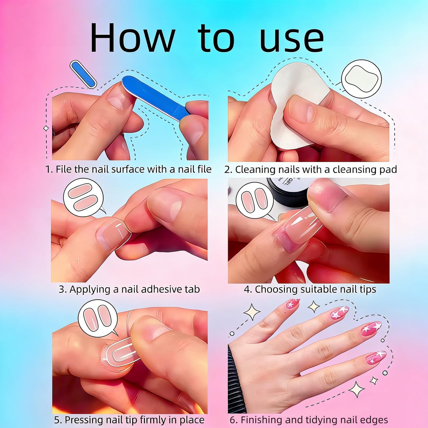 30Pcs Summer Flower Press on Nails Medium Almond Fake Nails Nude White False Nail 3D Starfish Pearl Nails Design Floral Shell Nails Glossy Glue Nail Full Cover Acrylic Stick on Nail for Women DIY