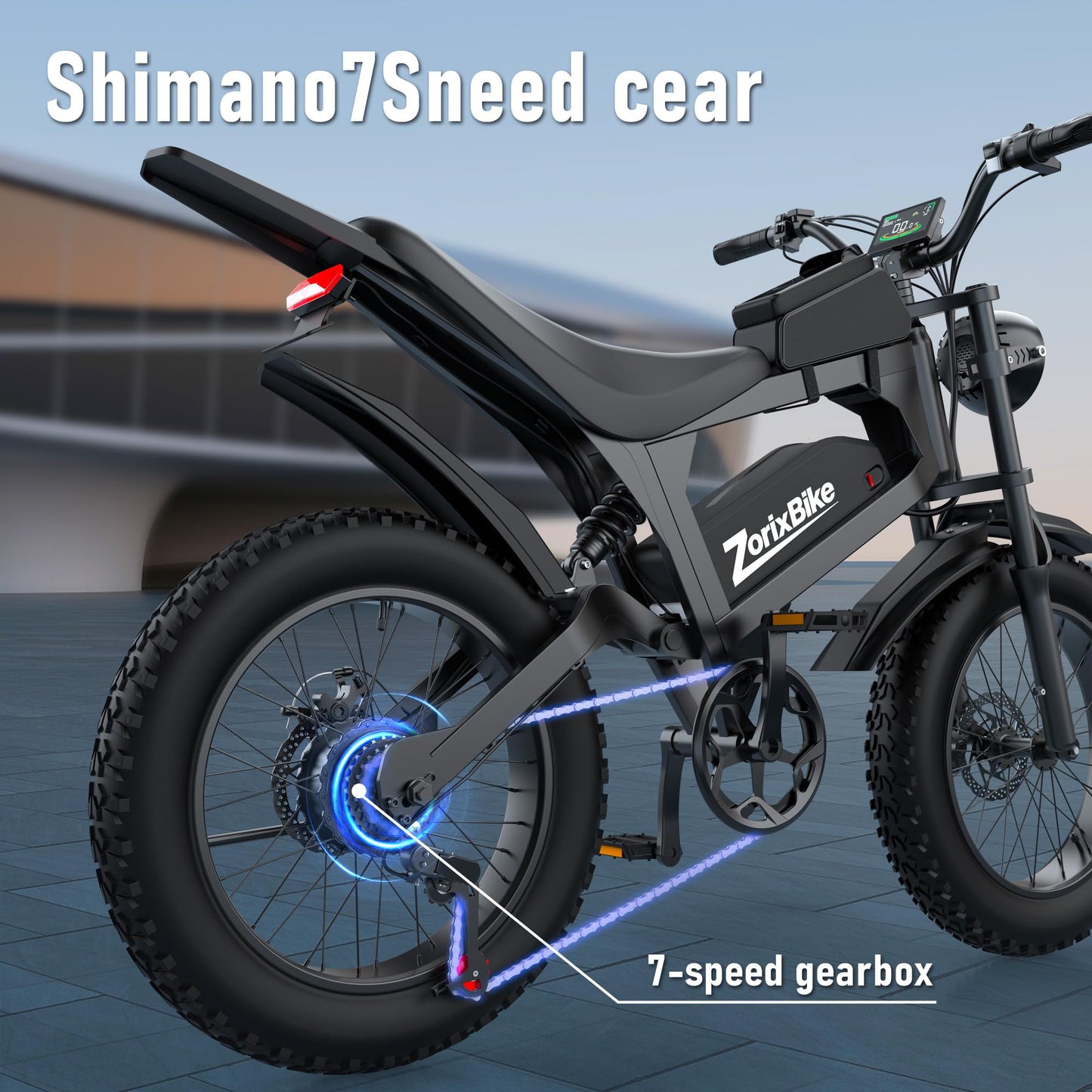 ZorixBike Electric Bike for Adults,48V 20AH - Peak Power 1500/3000W Brushless Motor Electric Bicycle - Max Speed 31-35MPH - Max 80 Miles Range - 20" x 4.0" Fat Tire Dirt EBike,R8-1500W