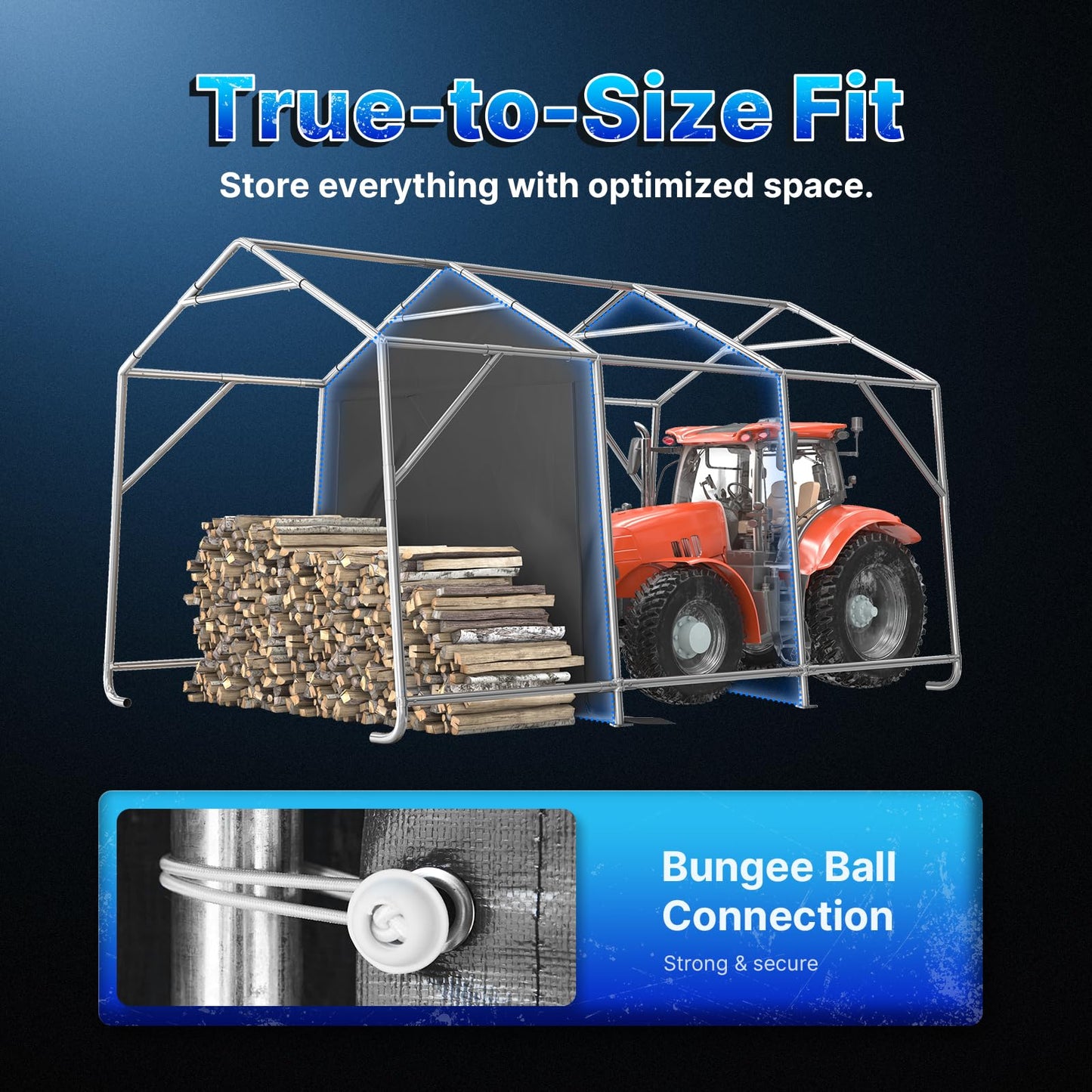 ADVANCE OUTDOOR 10x15 ft Shelter Storage Shed Steel Metal Peak Roof Portable Garage Carport for Motorcycle, Boat or Garden Tools with 2 Roll up Doors & Vents, Gray