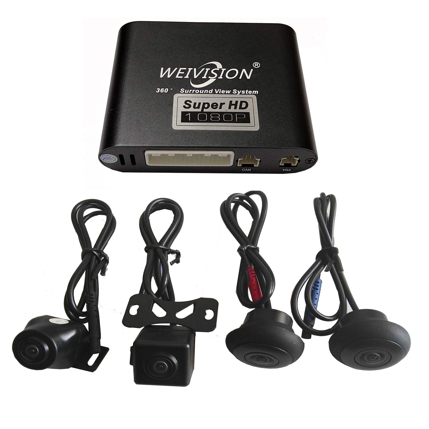 Weivision Super Hd 1080P Car 360 Degree Bird View Surround System DVR Record Backup Camera Parking Monitoring with HD Sensor