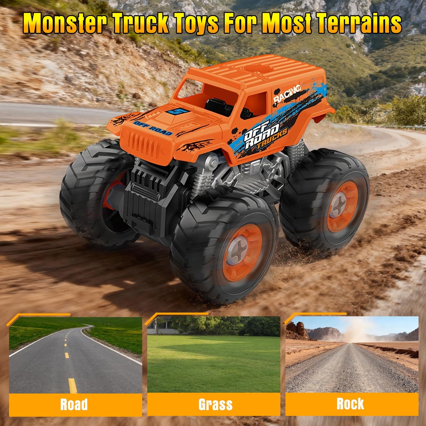 Bugrtarey Take Apart Monster Truck Toys for 3 4 5 6 7 8 Year Old Boys, STEM Educational Building Toys with Electric Drill & Storage Box, Kids Toys Christmas Birthday Gifts for Boys Girls Toddlers