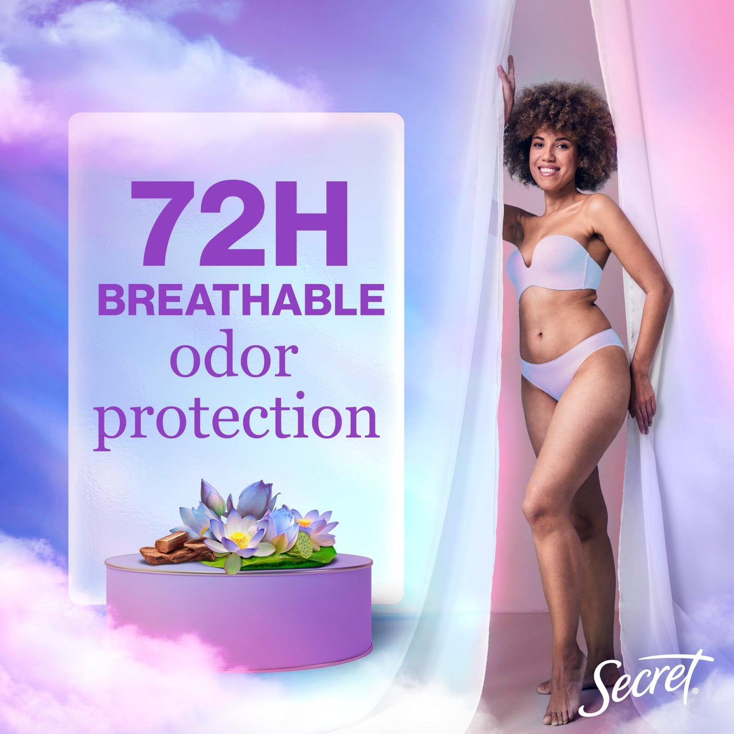 Secret Fresh Antiperspirant Deodorant for Women, 72hr Breathable Sweat & Odor Protection, Instant Freshness & Gentle, PH Balancing Mineral, Invisible Solid, Nurturing Coconut Scent, 2.6 oz (Pack of 3)