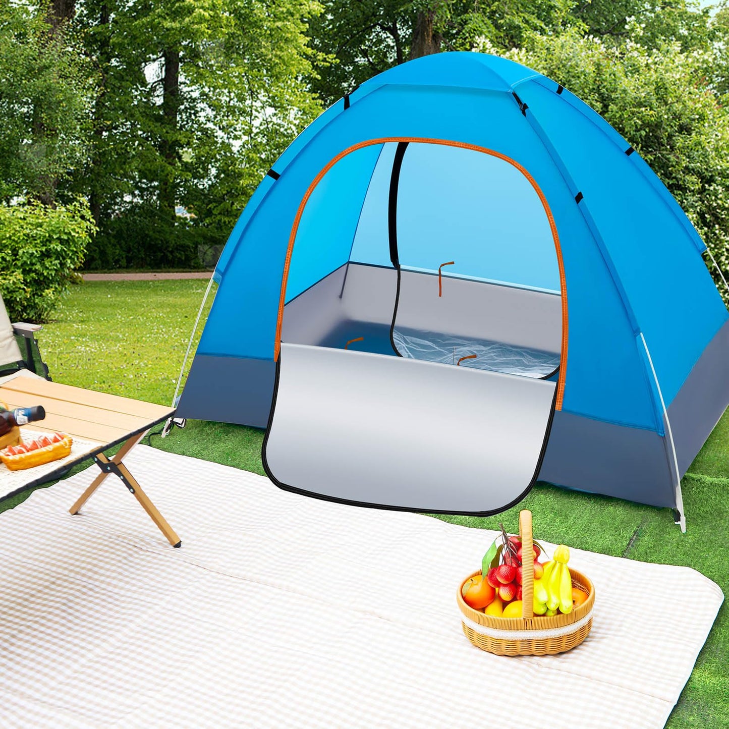 Wowangce 10 Pcs Camping Tents for Homeless Bulk Homeless Backpacking Supplies 2 Person Pop up Adult Waterproof Instant Easy Setup Tent for Hiking, Outdoor, Travel, Camping, Donation (Blue)