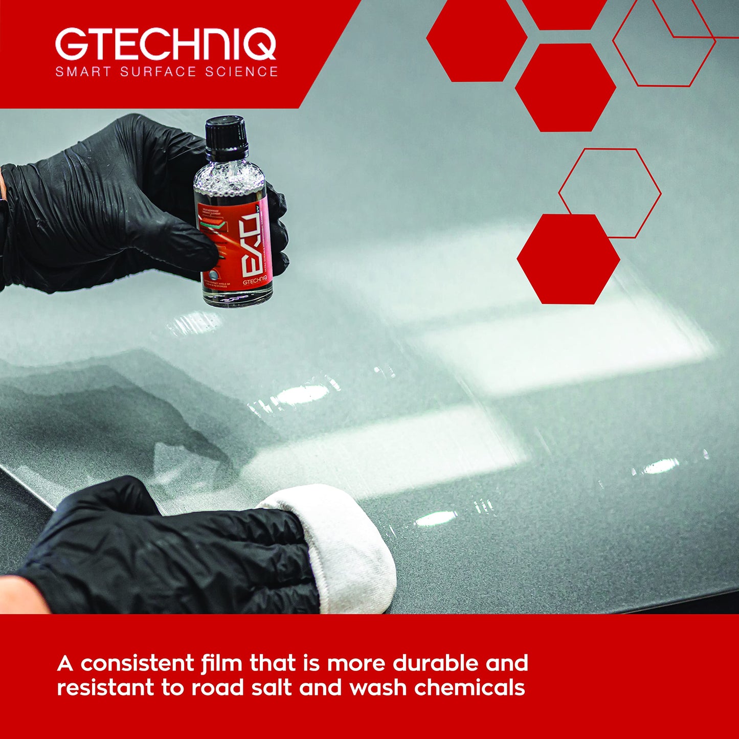 Gtechniq EXO Crystal Hydrophobic, Dirt Repellent Coating for Cars, Easy to Apply - 50ml (Sufficient for 1 Med-Large Car) - 18-24 Month Protection