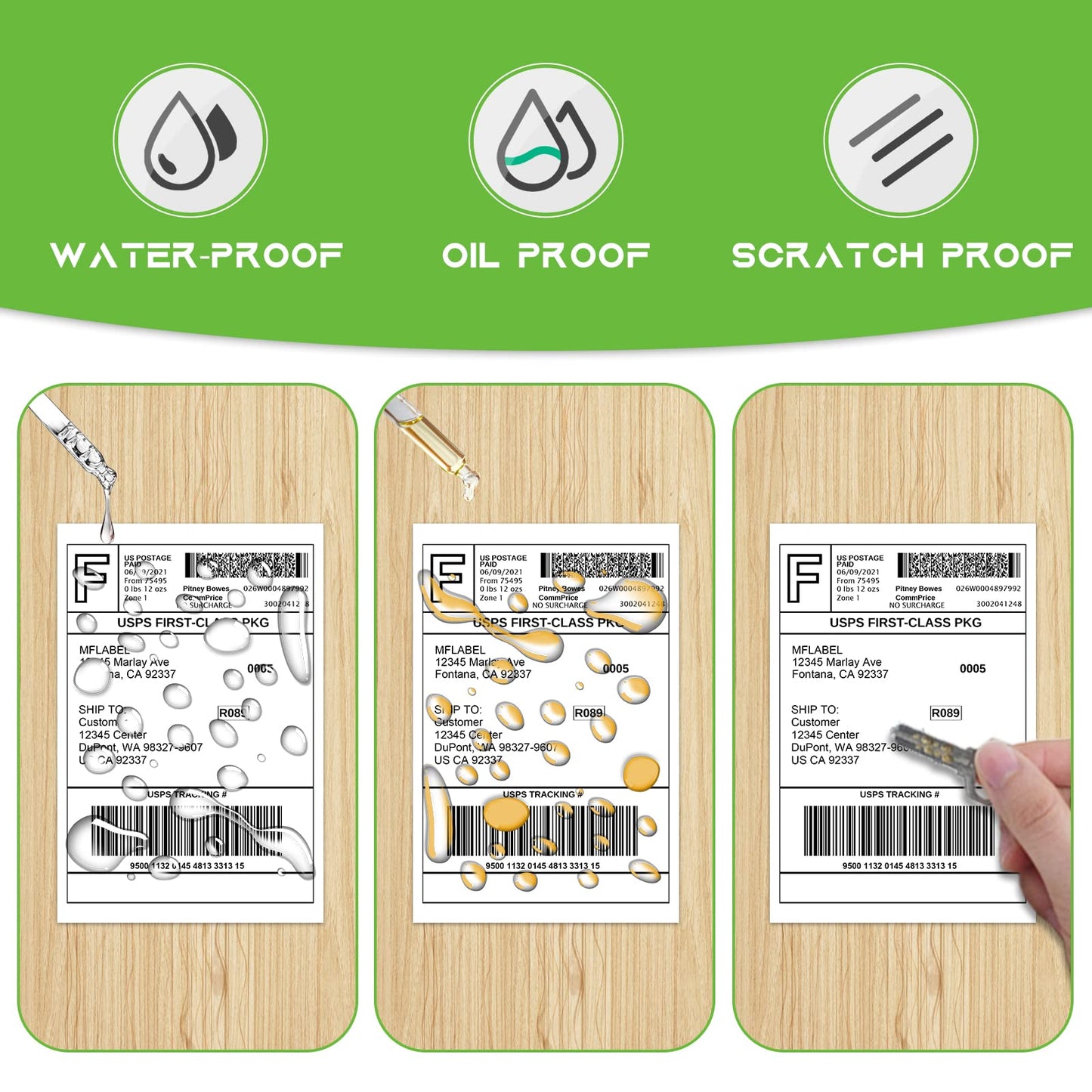 MFLABEL 4x6 Direct Thermal Shipping Labels - 4 Rolls of 450 Labels/Roll, Compatible with Zebra 2844/ZP450/ZP500/ZP505, USPS/FedEx/UPS/Amazon Shipping, Smudge-Resistant & Permanent Adhesive