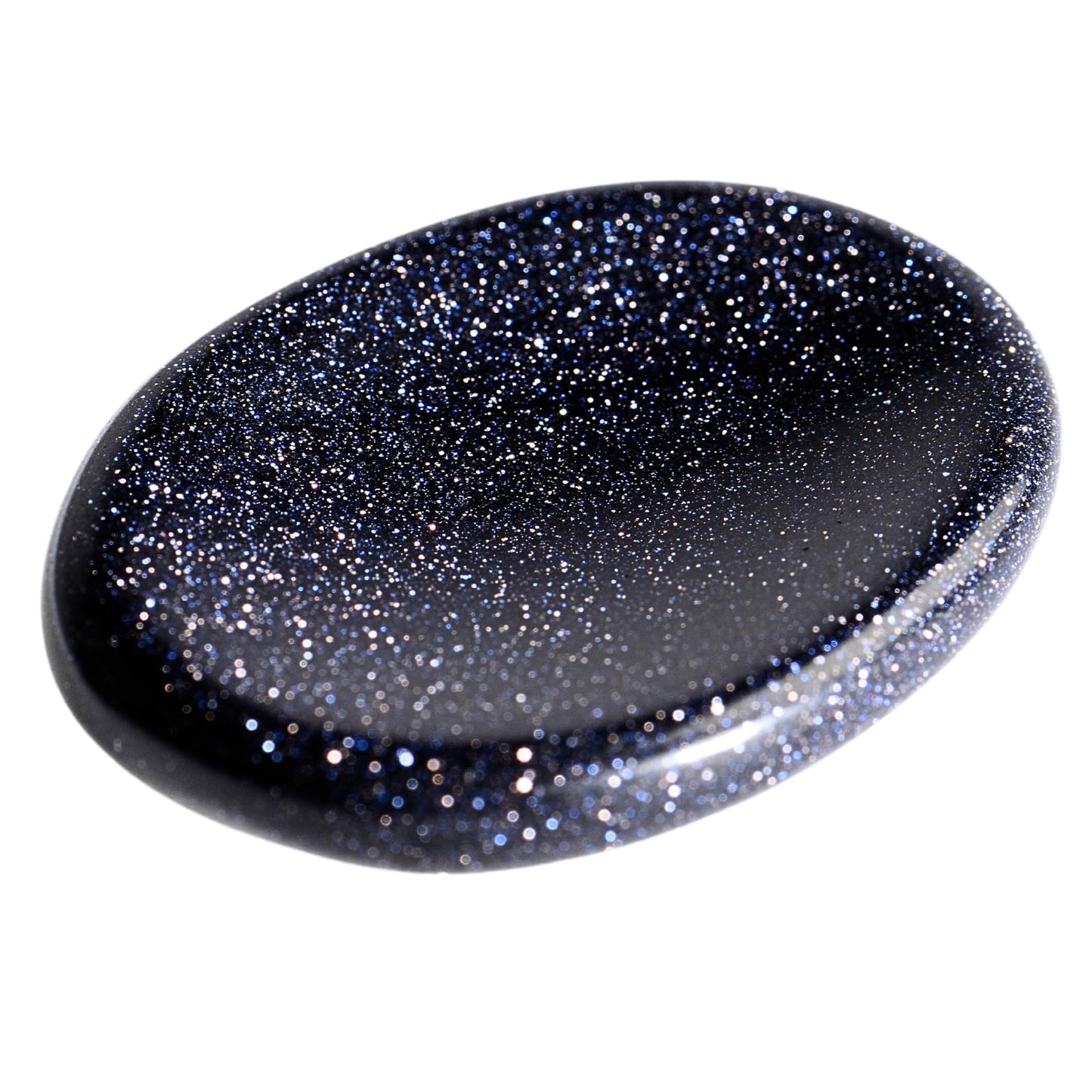 Anaya Agate Blue Goldstone Worry Stones Certified Crystal Thumb Worry Stone for Anguish, Relaxing and Soothing Balance Stones for Meditation, Stress Relief Crystals and Healing Stones for Men, Women