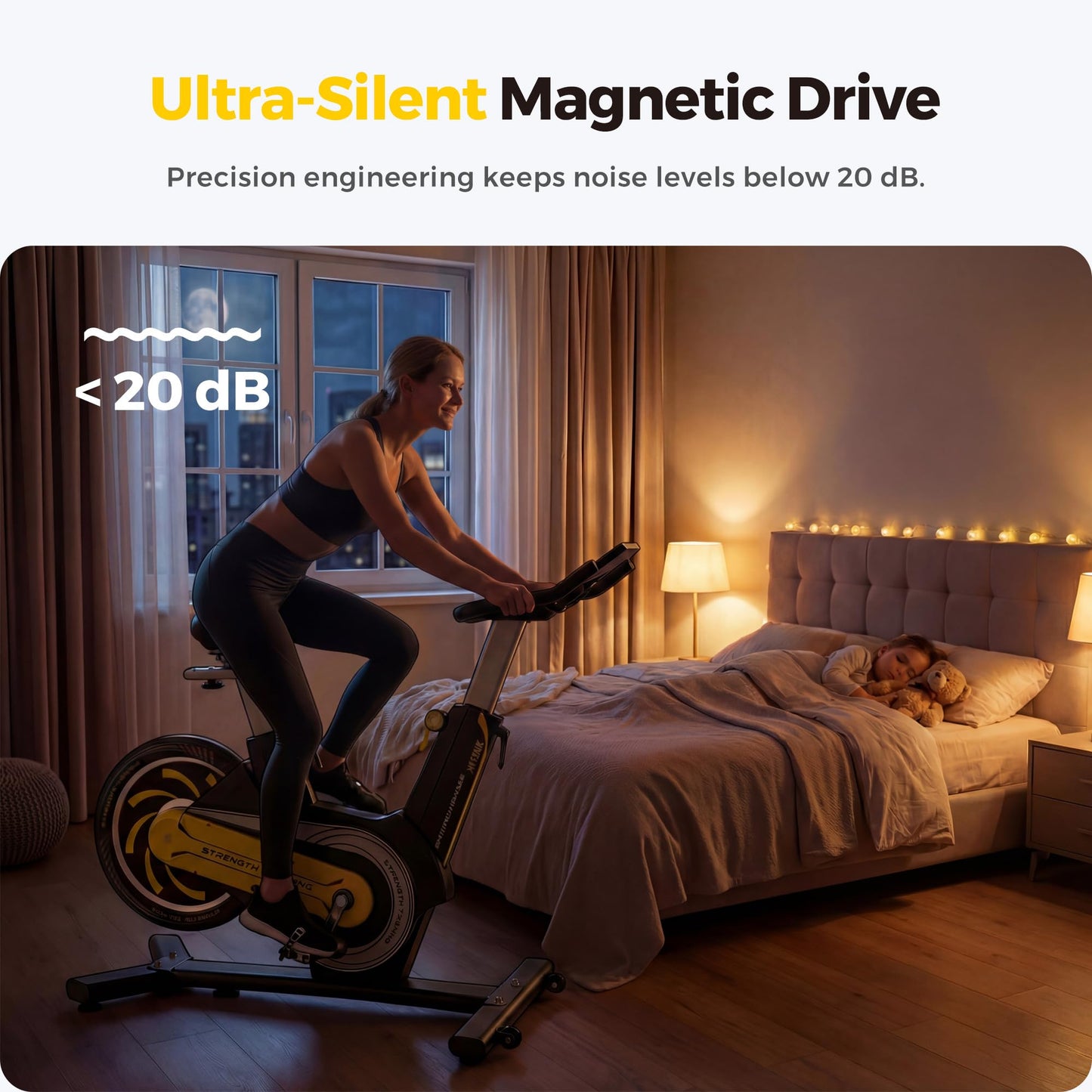 ZAZARI Semi-Commercial Exercise Bike 350 lbs Capacity, Magnetic Stationary Bikes for Home Gym with Multi-Grip Handlebar, Comfortable Seat, Silent Belt Drive, Rear Flywheel & Tablet Holder