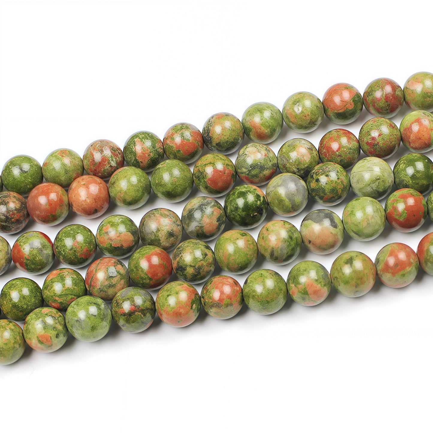 MJDCB Natural Stone Beads Unakite Round Loose Spacer Beads 15'' 4m 6m 8m 10mm 12m for Jewelry Making (8mm)