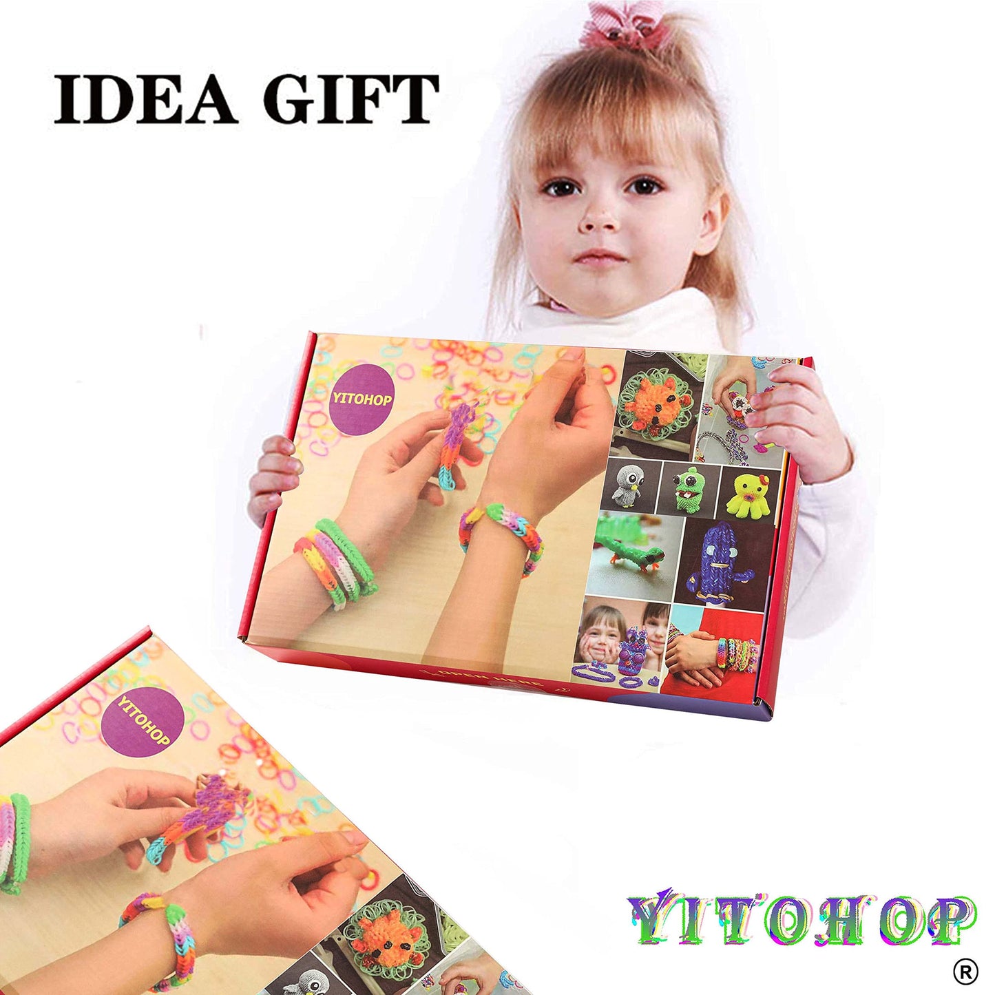 YITOHOP 12080+ Loom Bands Kit, Rubber Bands for Bracelet Making Kit, DIY Art Craft Loom Bracelet Kit,2025 Creativity Birthday Gift Ideal Christmas Gifts