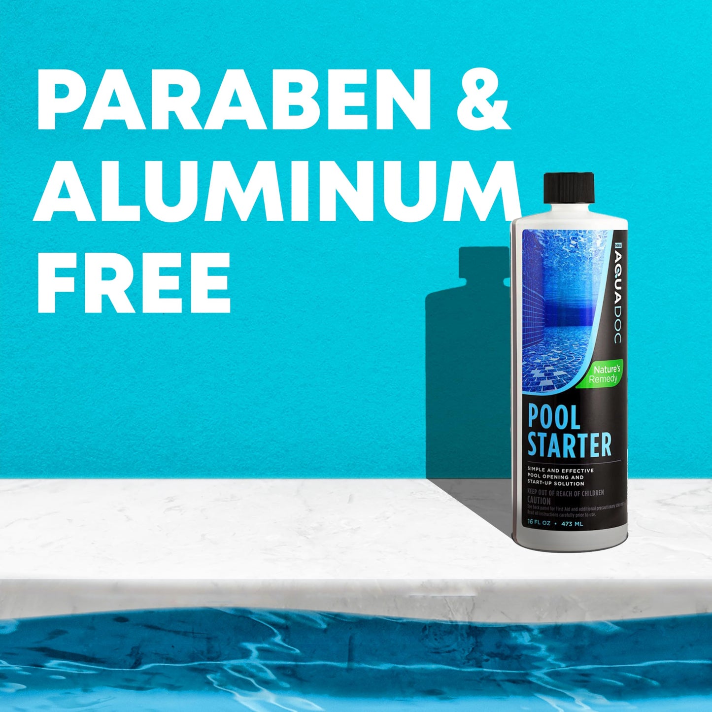 Pool Opening Chemical - 16oz for up to 15,000 gallons - Pool Starter Kit for Above Ground & Inground Pools - AquaDoc Pool Chemicals Made in USA