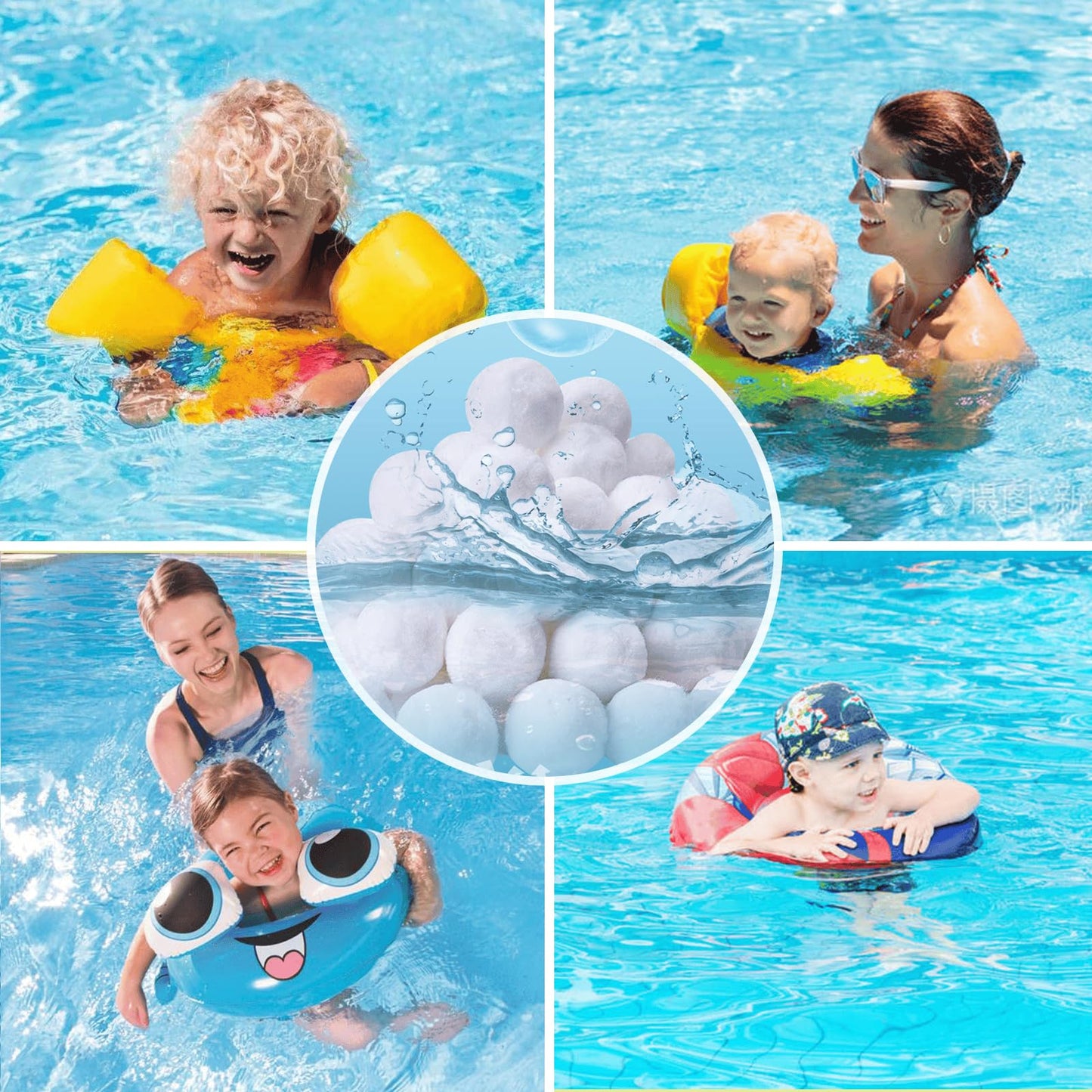 SETHVILL 4.6 lbs Pool Filter Balls for Sand Filter, Eco-Friendly Reusable Pool Fiber Filter Balls Replace Pool Filter Sand, Pool Filter Media Balls for Swimming Pool (Equals 150 lbs Pool Filter Sand)