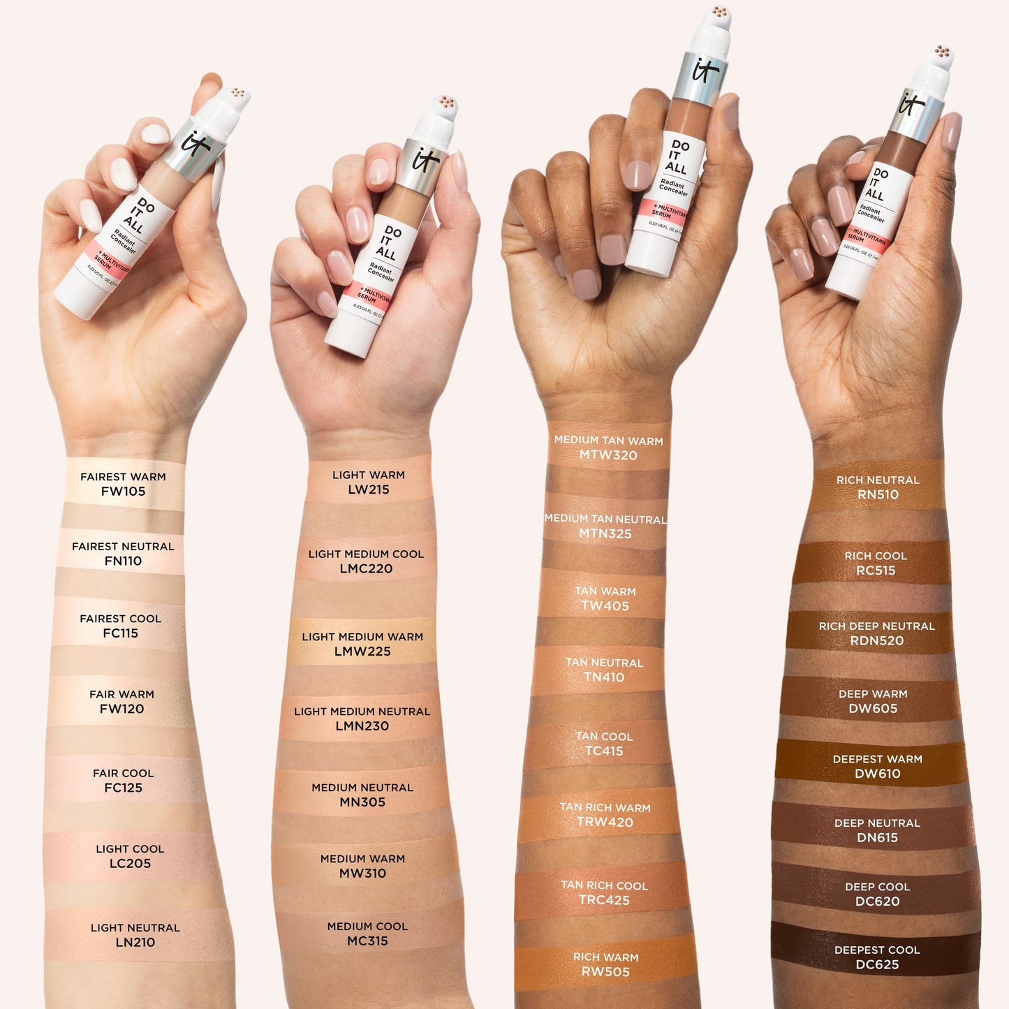 IT Cosmetics Do It All Radiant Concealer ­­– Makeup Concealer – Hydrate & Brighten – Creaseless Medium Coverage & Radiant Finish ­­– Niacinamide & Hyaluronic Acid - Light Neutral, 0.2 Fl Oz