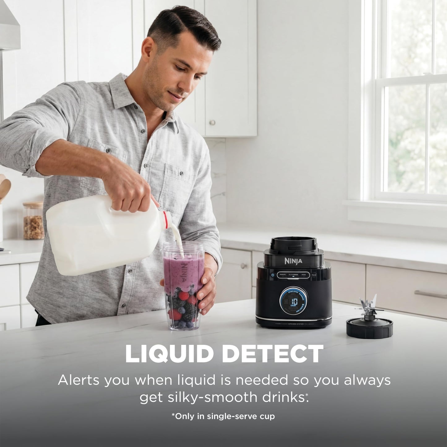 Ninja Kitchen System | All-in-One Food Processor & Blender | 8-Cup Bowl & (1) 24 oz. To-Go Cup BlendSense Tech | For Smoothies, Cookie Dough, Salsas, Cole Slaw & More | 1800 Peak Watt | Black | TB401