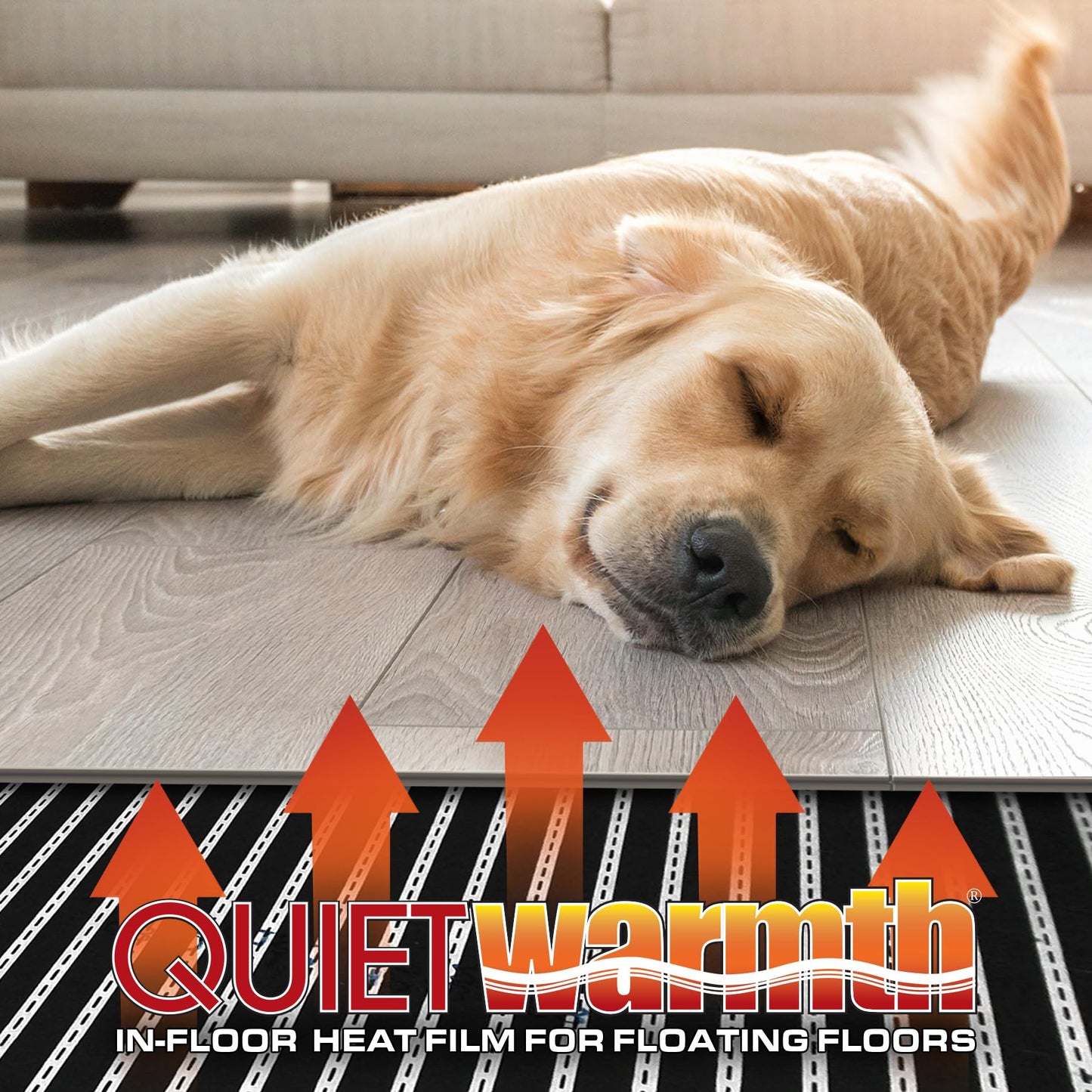 QuietWarmth Float 2-in-1 Kit QWF3X166F240VAL Radiant Floor Heating Mat w/Smart Home Thermostat for Laminate, Wood, Luxury Vinyl Floating Flooring- Cuttable Mat Size 3’x16.7' 240Volt (Covers 50sf)
