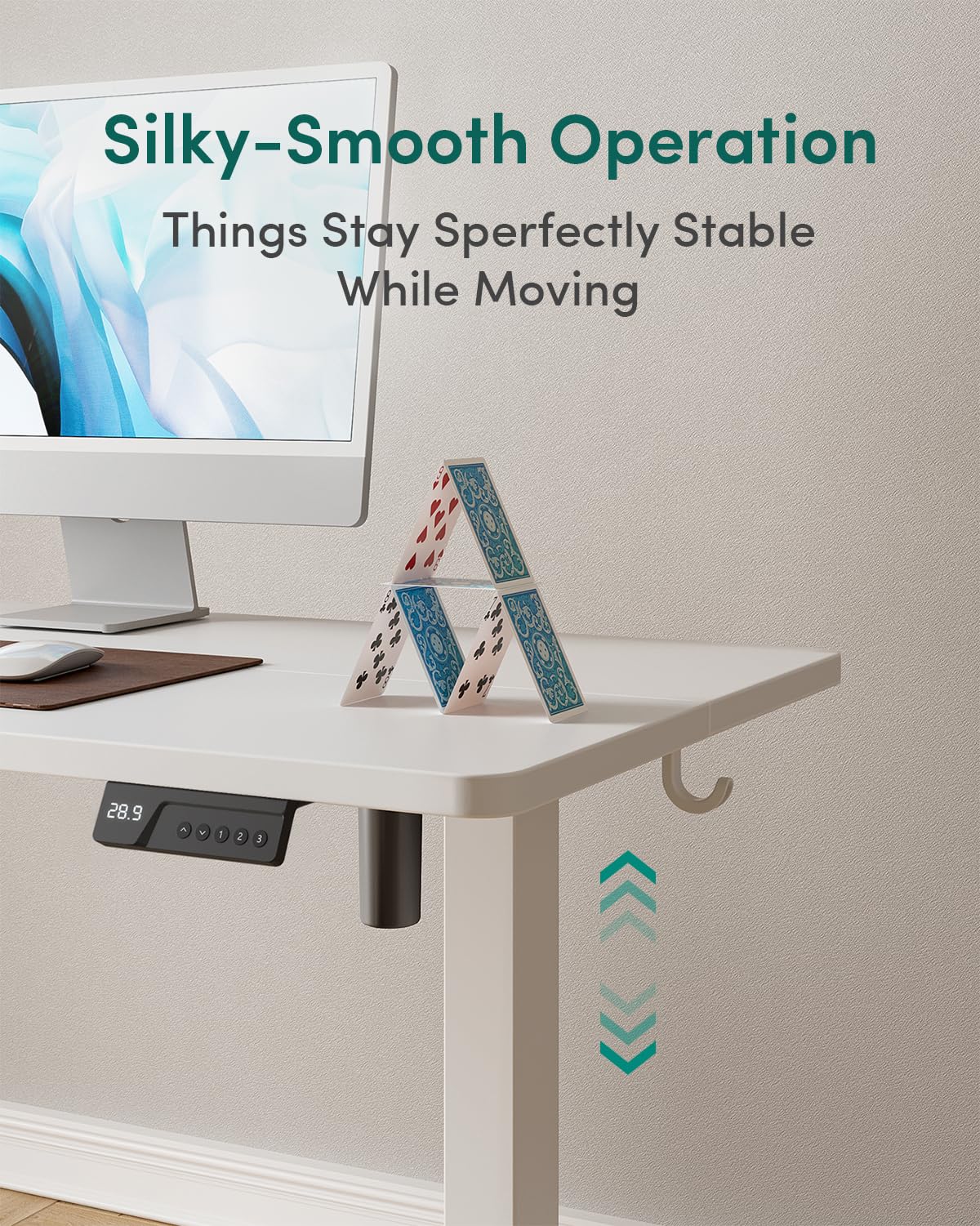 CubiCubi 63 x 28 Large Standing Desk, Height Adjustable Electric Computer Desk, 28" Deep Desktop, Sit Stand up Home Office Workstations with 4 Preset Heights, White