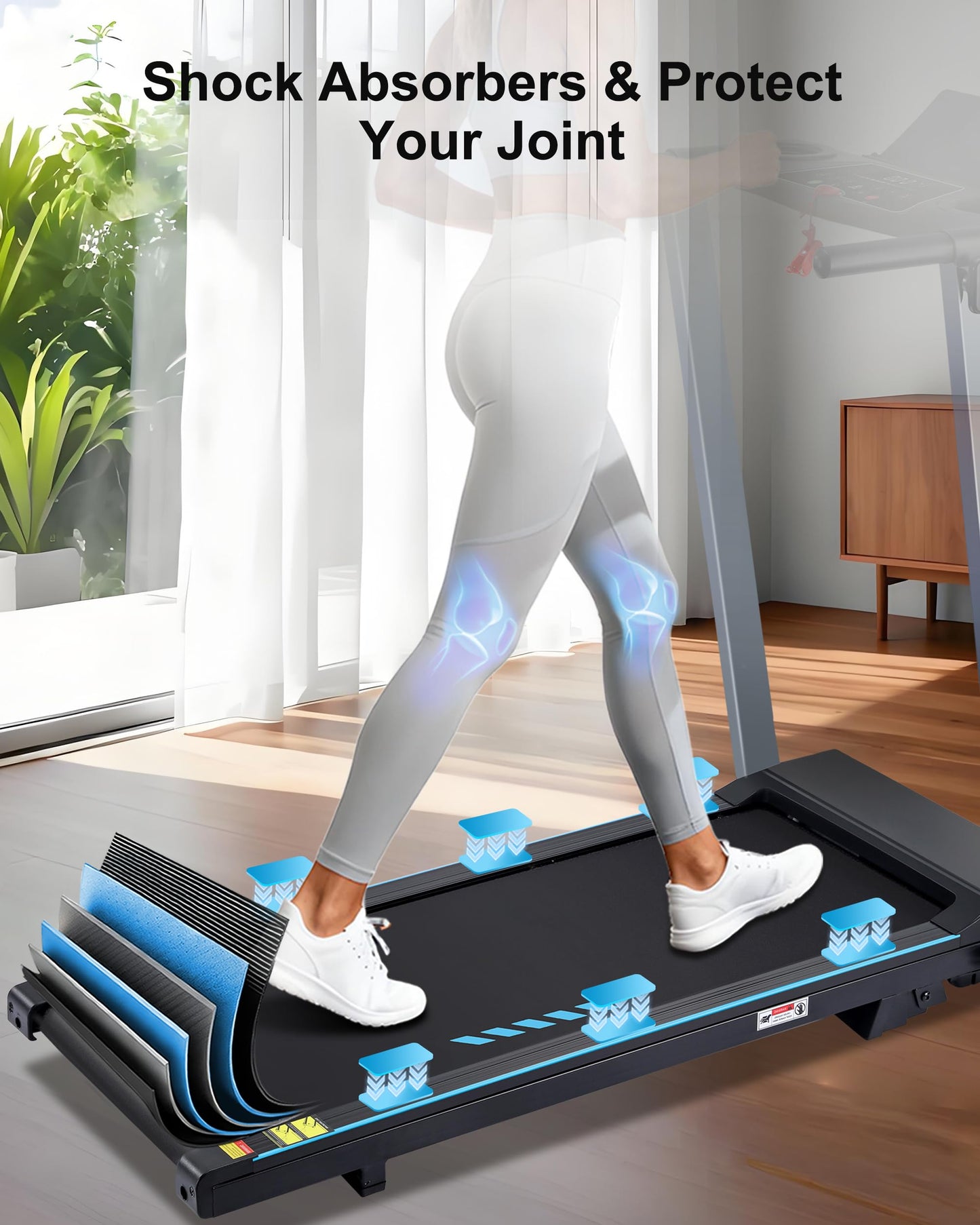 BORGUSI Incline Treadmill with Handles, Portable Small Folding Treadmill for Home Office, Walking Pad with 300 LBS Capacity, 24 Preset Programs, LED Display, Extendable Cup Holder