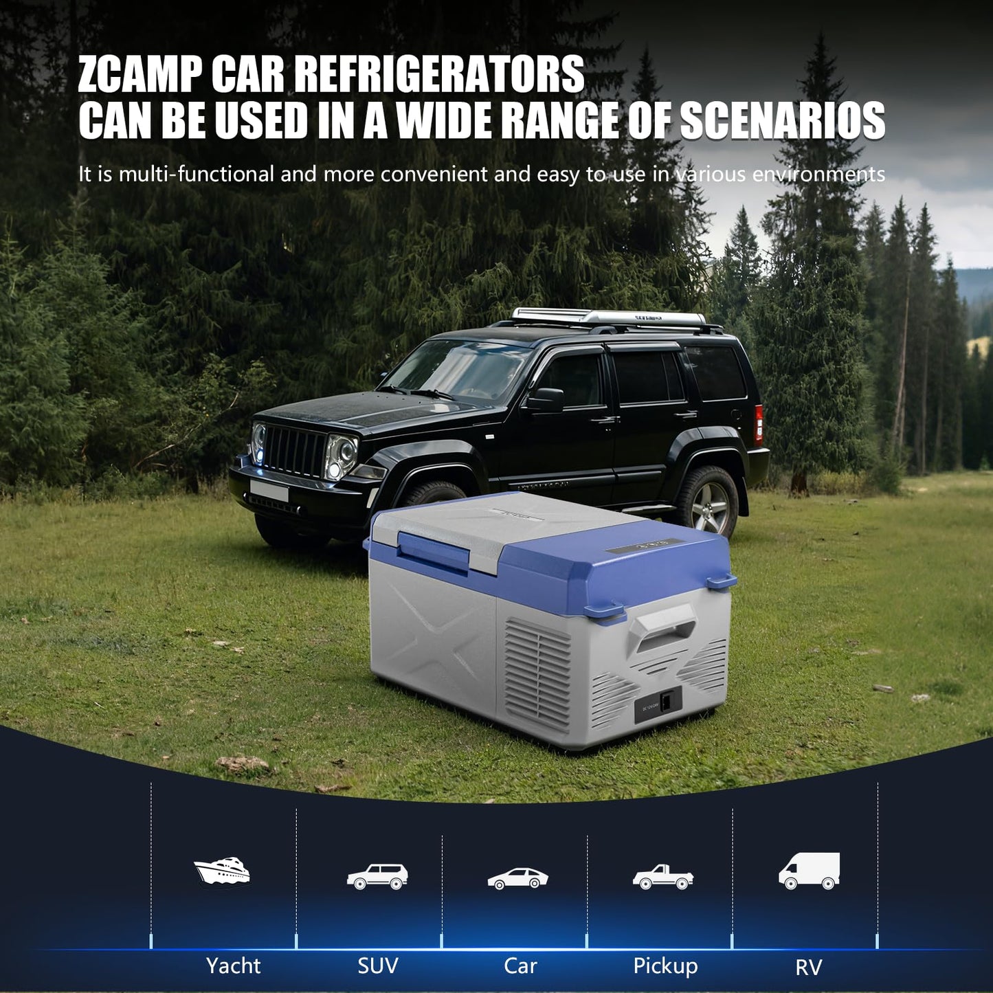 zcamp X9 12 Volt Refrigerator,Mini Portable Freezer,10 Quart Electric Cooler,12V Car Fridge APP Control,12/24V DC 100-240V AC for Ourdoor, Camping, Travel, Truck,RV, Boat -4℉~68℉