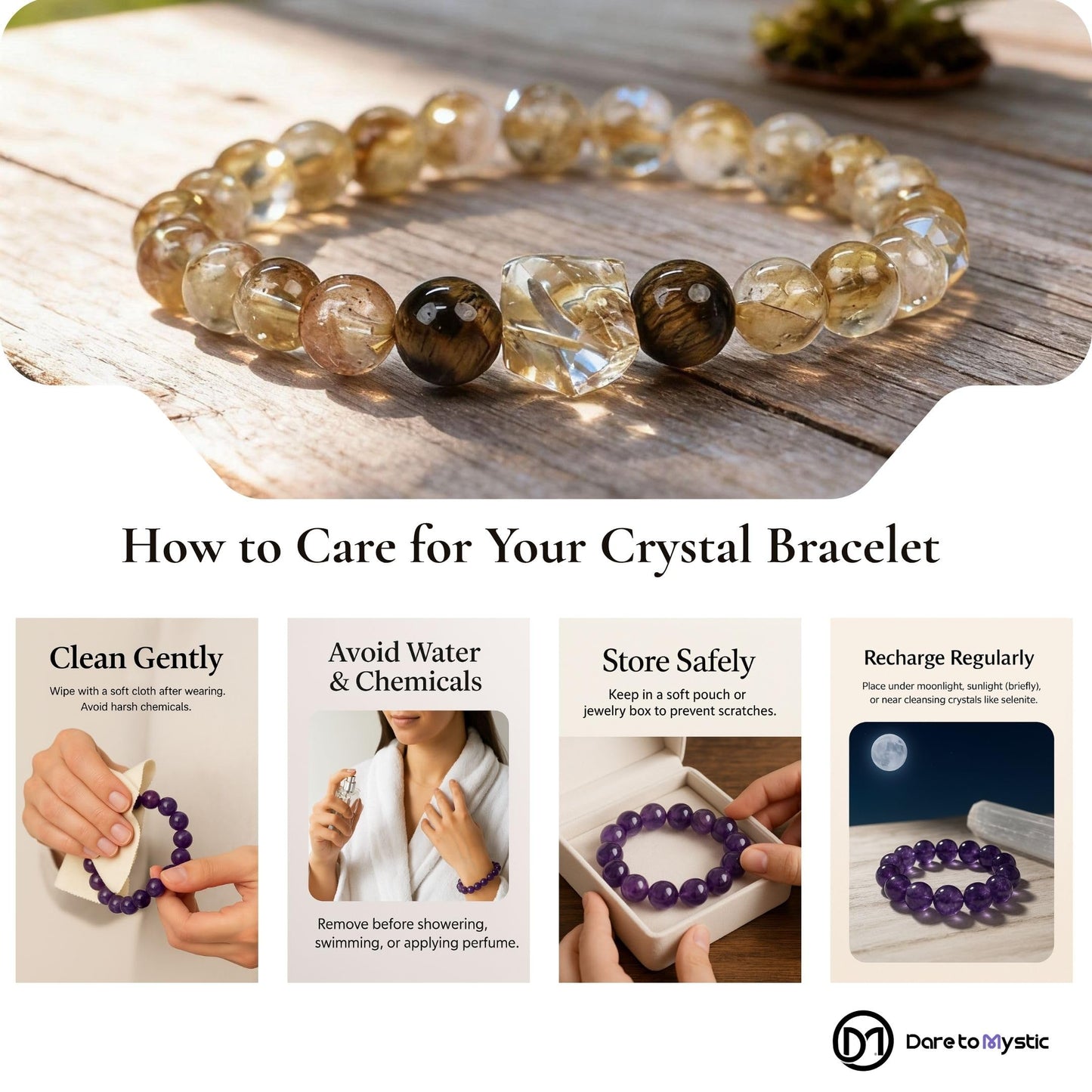 Dare to Mystic Multistone Healing Crystal Bracelet for Women Strawberry Quartz, Amethyst & Green Aventurine Beaded Bracelet, Balance & Renewal Energy Jewelry, Meaningful Gift