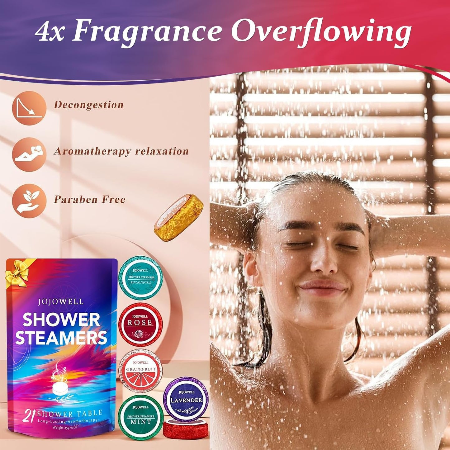 Shower Steamers Aromatherapy - 21Pcs Birthday Gifts for Women, Mothers Day Gifts for Mom Wife Grandma from Daughter Son, Self Care with Natural Essential Oils Relaxation Home SPA Gift Set
