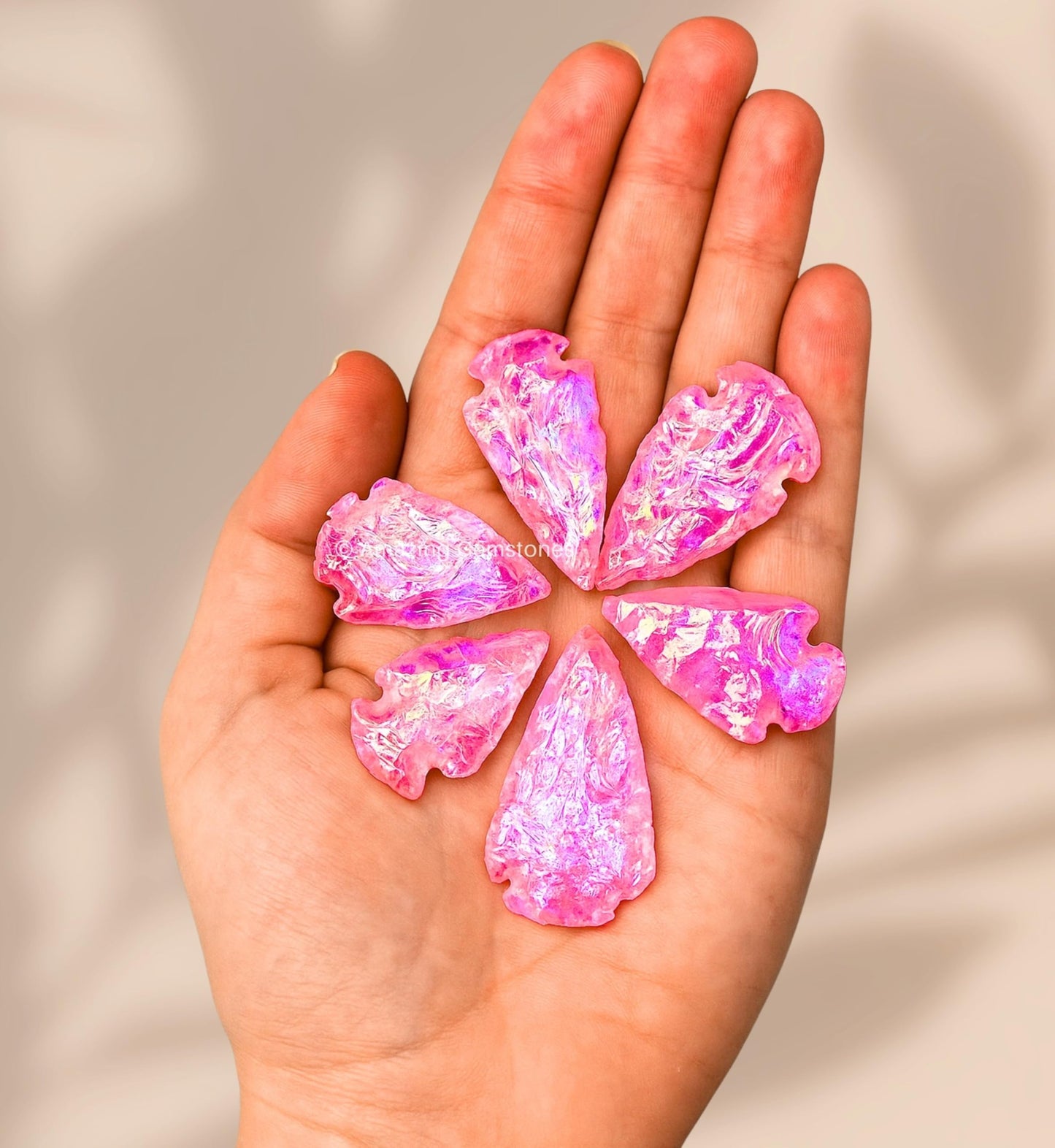 Amazing Gemstone Angel Aura Rose Quartz Arrowhead, Crystal and Healing Stone Flint Rock Arrow Head - 1 to 1.5 Arrowheads for DIY Project Craft Point Jewelry Making