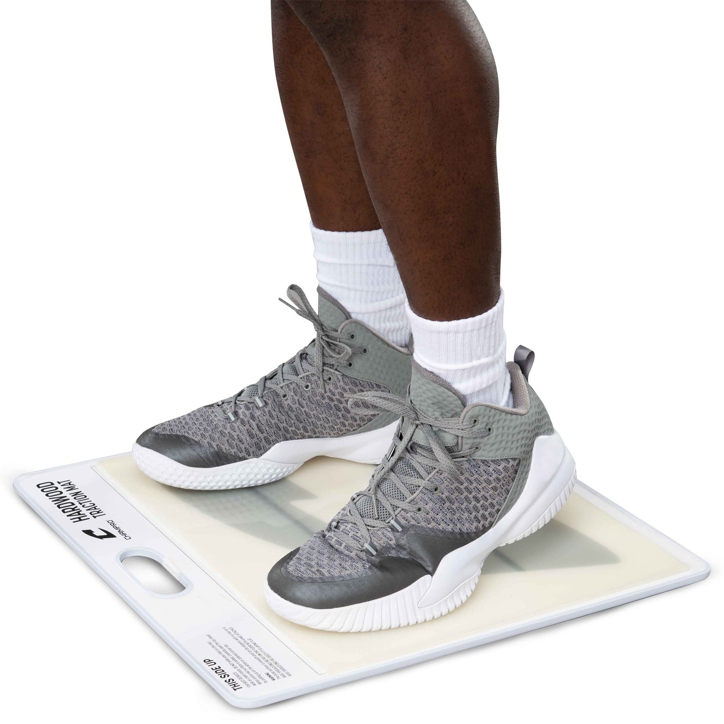 CHAMPRO Hardwood Floor Shoe Traction Mat for Basketball Court and Gym Floors, White
