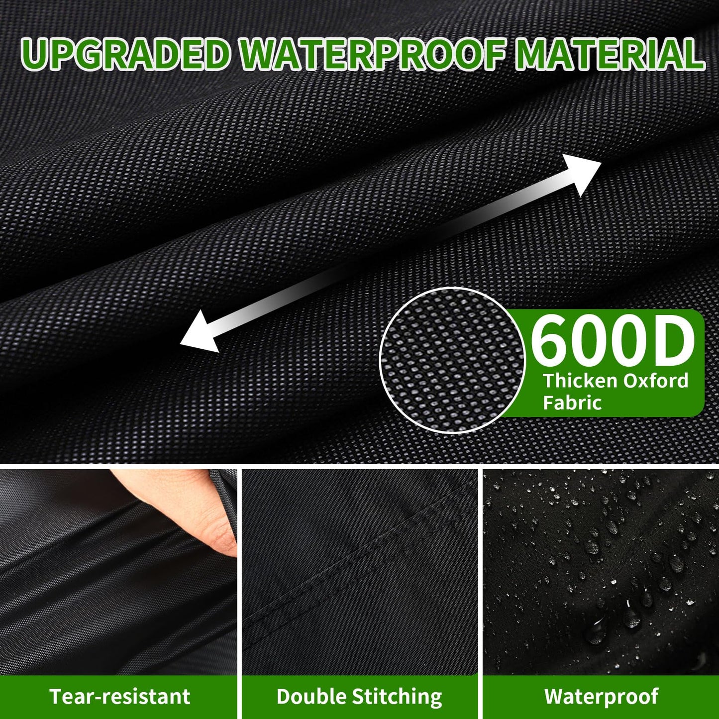 Tecoom Golf Cart Enclosure 2+2/4 Passenger, Golf Rain Cover 600D Waterproof Snowproof, 4 Door Zippers, 4-Side Clear Windows and 8 Windproof Hooks, Fit for EZGO, Yamaha, Club Car, Roof 82.7''L