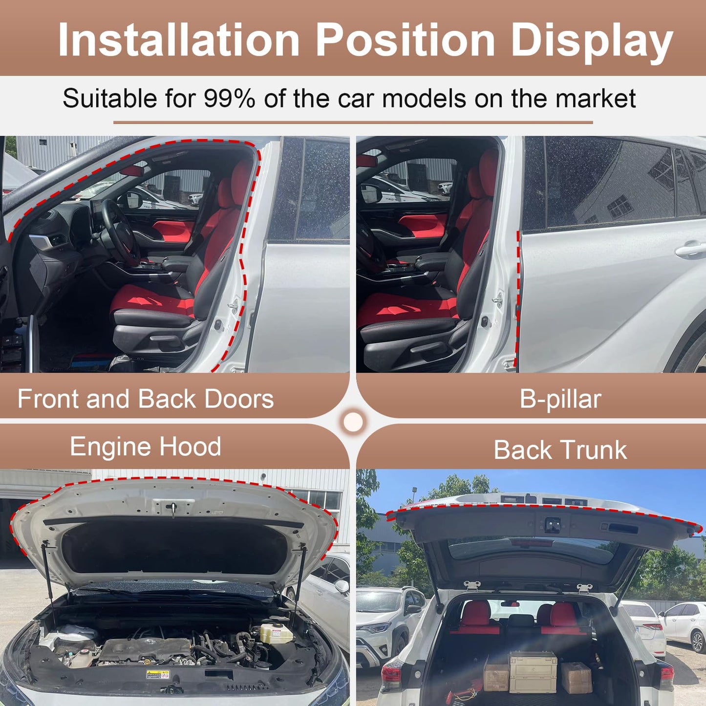 alophoty 20 Ft Rubber Weather Stripping Door Seal, D Shaped Automotive Weather Stripping, Car Door Seal Strip, Self Adhesive Soundproofing Weatherstripping for Doors Windows Car Truck Auto
