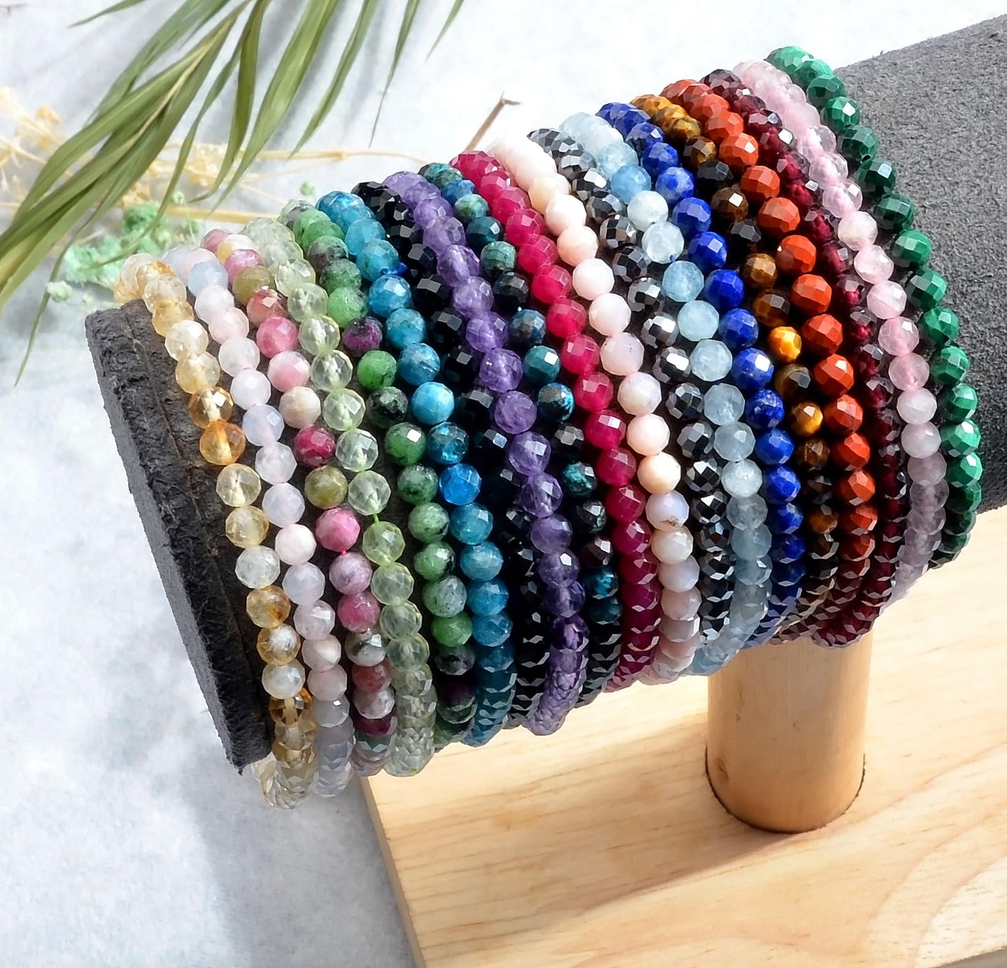 MASSIVE BEADS Natural Genuine Gemstone Beads Healing Crystal Chakra Reiki Jewelry Faceted Round Beads Bracelets (Rhodochrosite, 3mm)