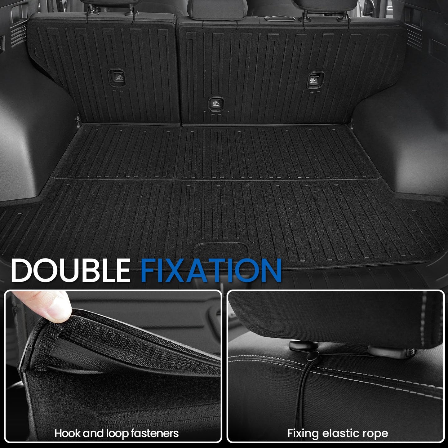 JOULARISE Floor Mats Set for Hyundai Tucson 2022-2025 2026 Hybrid Version (Not fit Gas and PHEV), All Weather TPE Cargo Liner Backrest Mat Trunk Mat Door Sill Guards Accessories (Hybrid Model)