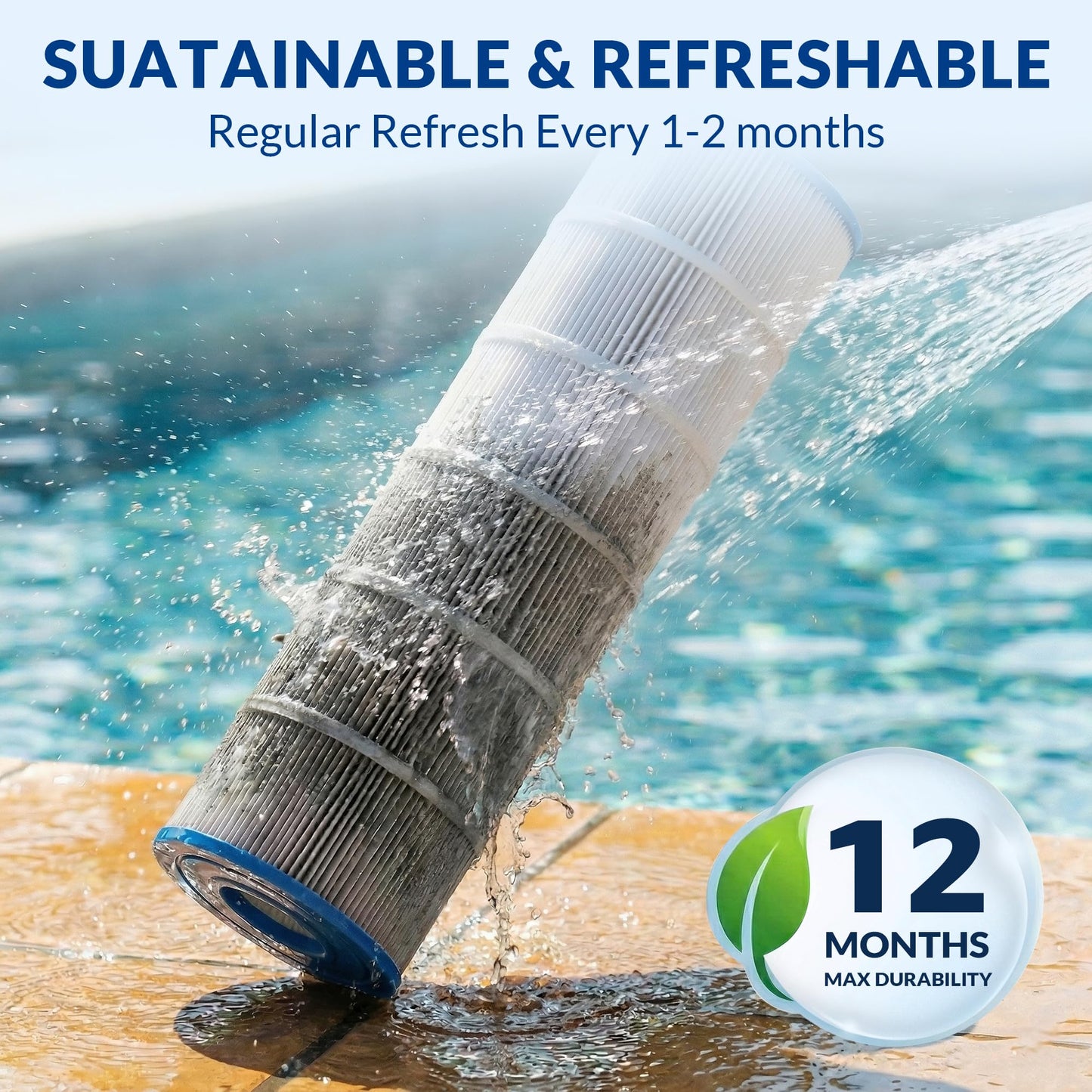 Swimara Pro Series Pool Filter Cartridge, 3oz Trilobal Fabric, Replacement for Hayward CX1200RE PA120 Unicel C-8412 Filbur FC-1293, Compatible with Star-Clear Plus C1200, 120 Sq. Ft.