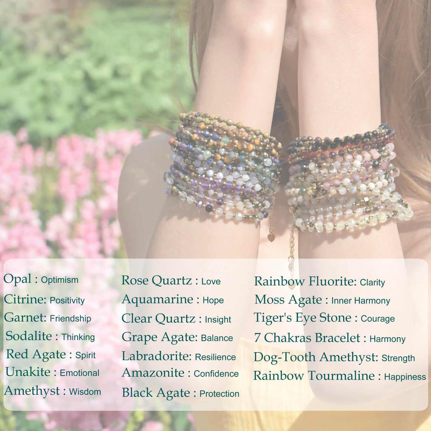 Farfume Aquamarine - Hope - Crystal Beaded Bracelets, Chakra 4mm Natural Stone Beads Bracelets, Gemstone Spiritual Jewelry Gifts for Mother's Day