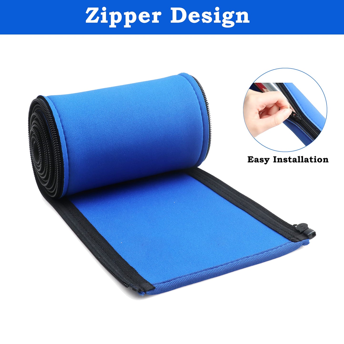 Ginchain Pool Handrail Cover, Slip Resistant Zippered Hand Grip Rail Cover, Safety Rail Grip Sleeve for Inground Swimming Pool Hand Railing Cover(10 feet, Royal Blue)