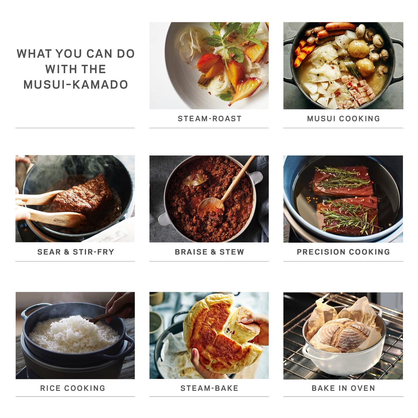 Vermicular Musui–Kamado (RICEPOT) | Cast Iron Induction Cooker | Precision Multicooker | Japanese Rice Cooker | Slow Cooker | Non-Toxic Enameled Cast Iron Pot | Charcoal | US Model (120V)