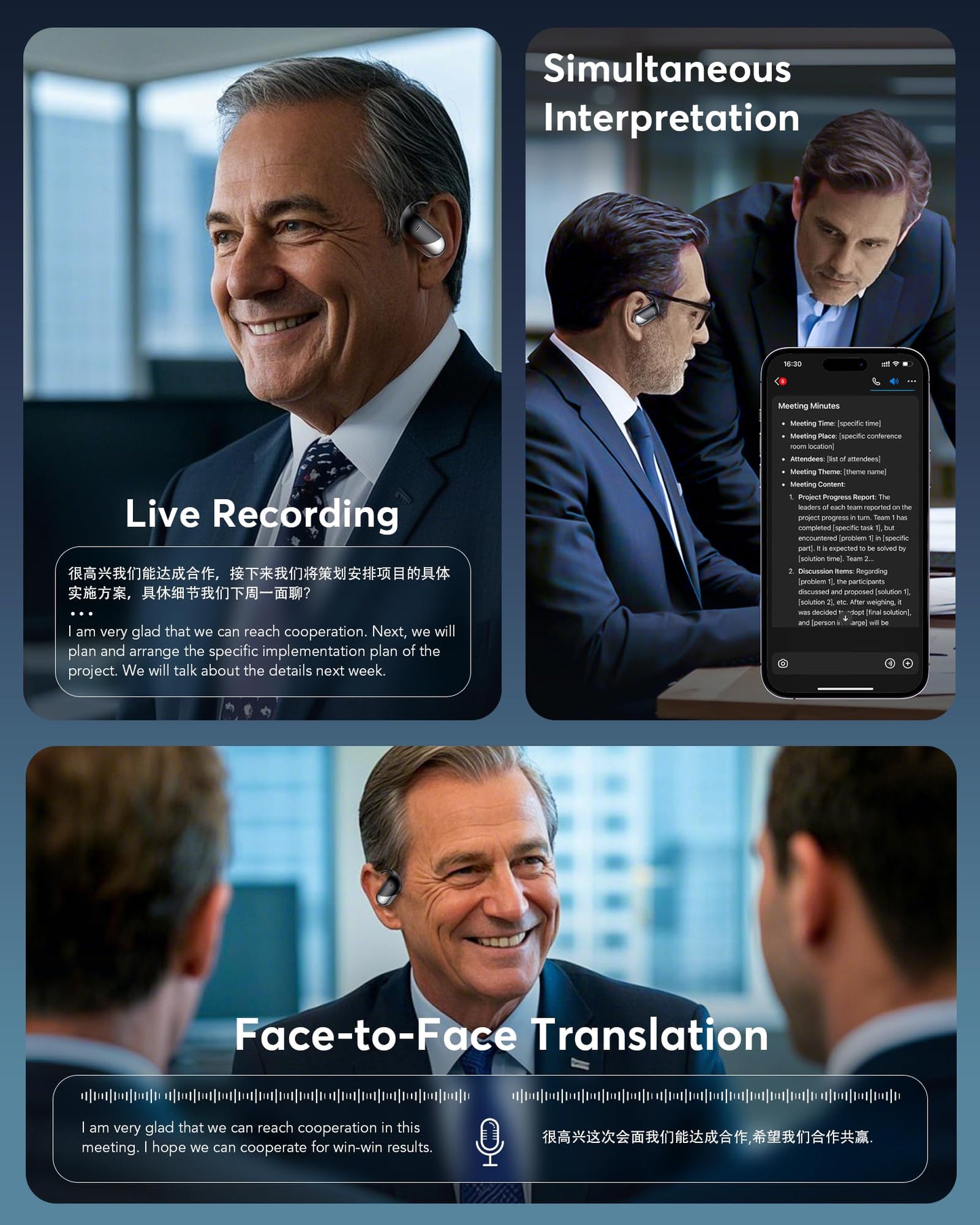 EUQQ AI Translation Earbuds,144-Language Real-Time Translator Earphones: Bluetooth 5.4, OWS Open Ear & LCD Touch. Perfect for Travelers, Business & Language Learners