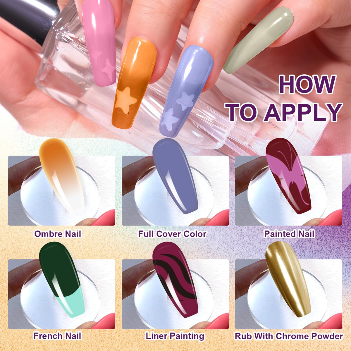 U-Shinein Gradient Painting Gel, 9 Colors Ombre Gel Nail Polish Brown Red Sponging for Pigment Pat Aura Nails French Manicure Long-lasting Soak of UV Home Salon DIY Nail Art Foreign Landscapes