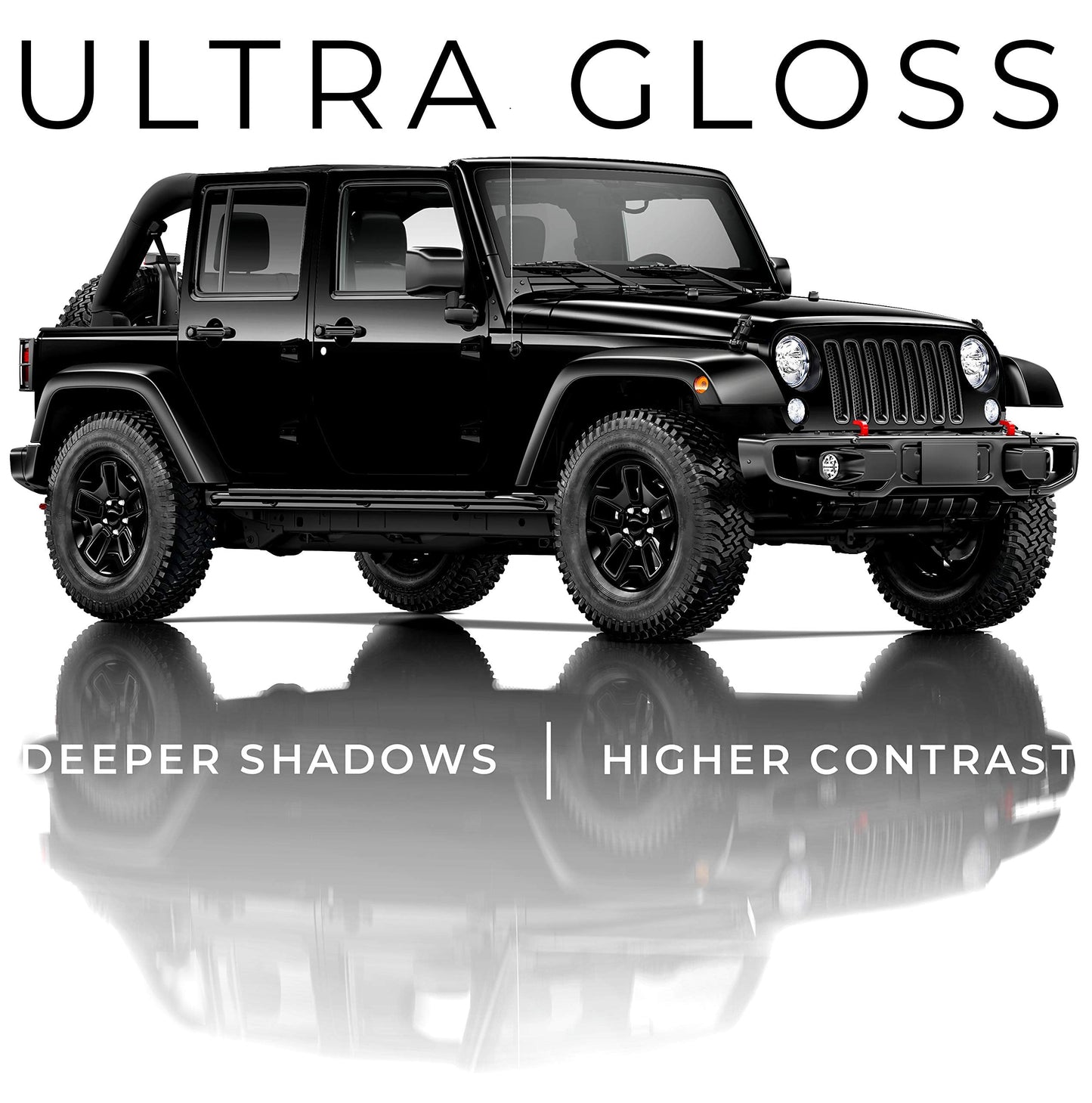 VViViD+ Ultra Gloss Premium Vinyl Car Wrap Film (50ft x 5ft, Gloss Piano Black)
