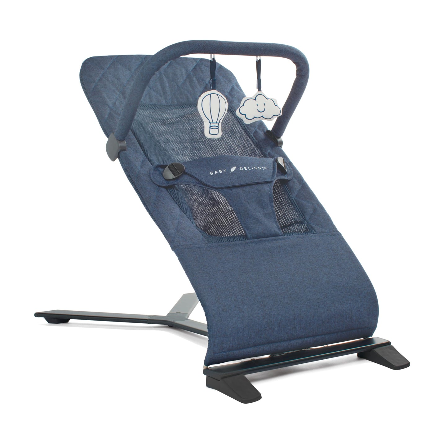 Baby Delight Alpine Deluxe Portable Bouncer, Infant, 0 â 6 Months, Quilted Indigo