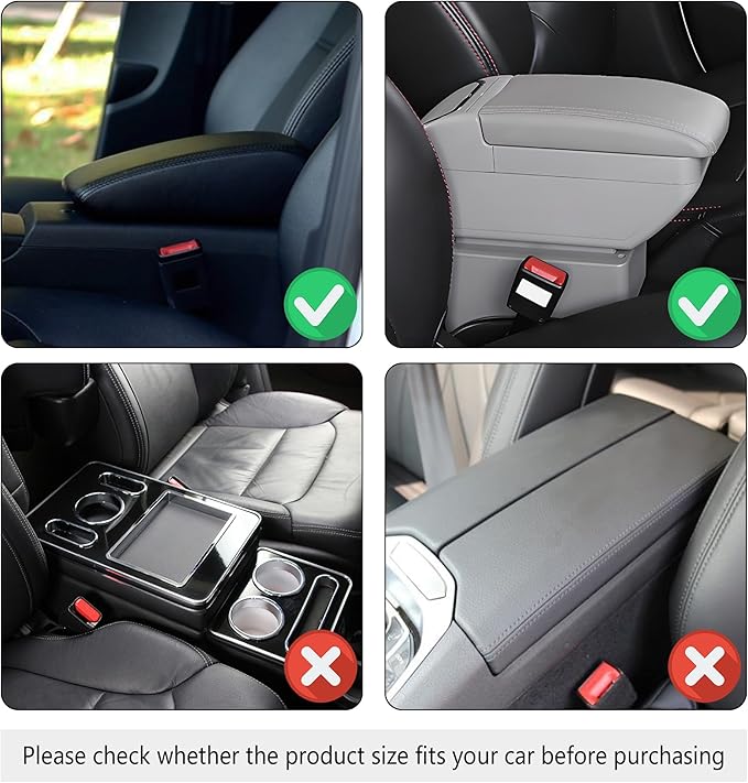 Stacool Upgraded Car Center Console Cover,Microfiber Leather Car Armrest Cover Cushion with 2 Storage Bags,Universal Car Armrest Storage Box (Turquoise)