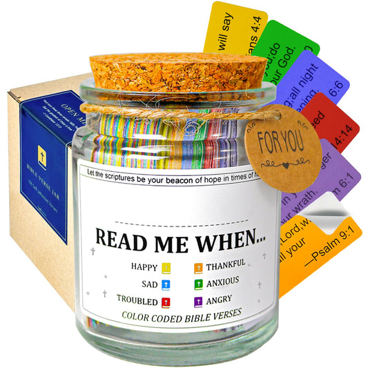 Bible Verse Jar with 108 Scripture Stickers, Personalized Name Label, Mothers Day Gifts for Mom, Birthday, Christian Gifts for Women, Teacher Appreciation Gift, Graduation Gift for Her