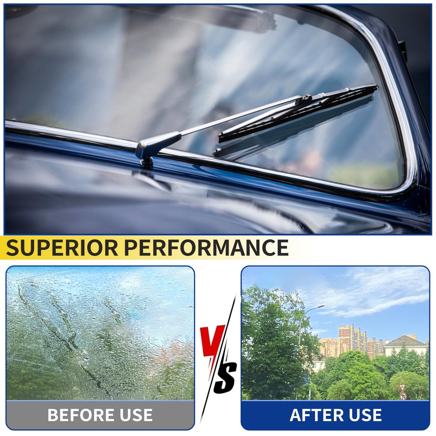 JINGOU 17''+17''Wiper Blades,Compatible with Toyota Corolla 1978-1983 Premium All-Season Windshield Wiper Blades-Driver and Passenger Side,Automotive Replacement Windshield Wiper Blade(Pack Of 2)