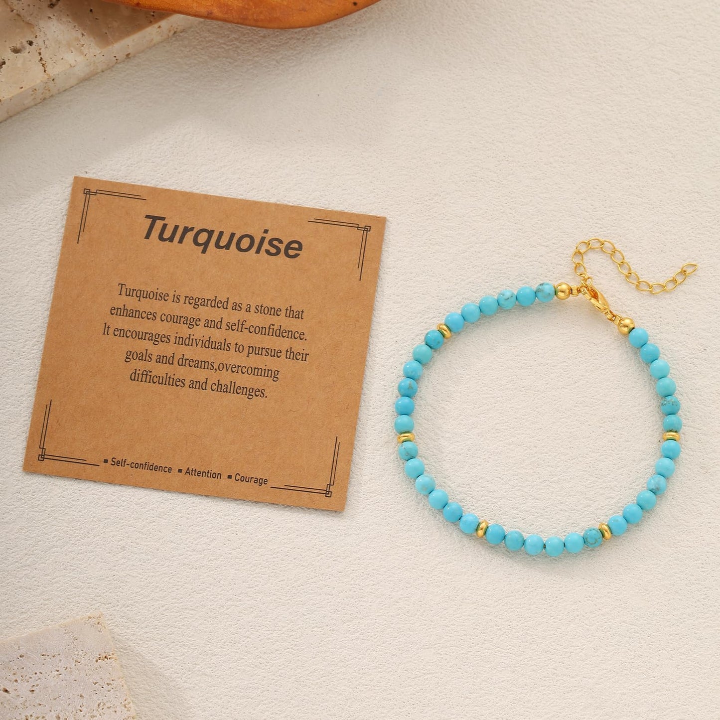 Kenailw Turquoise Bracelet for Women Turquoise Jewelry Bead Natural Stone Bracelet Best Friend Daughter Birthday Valentines Gifts