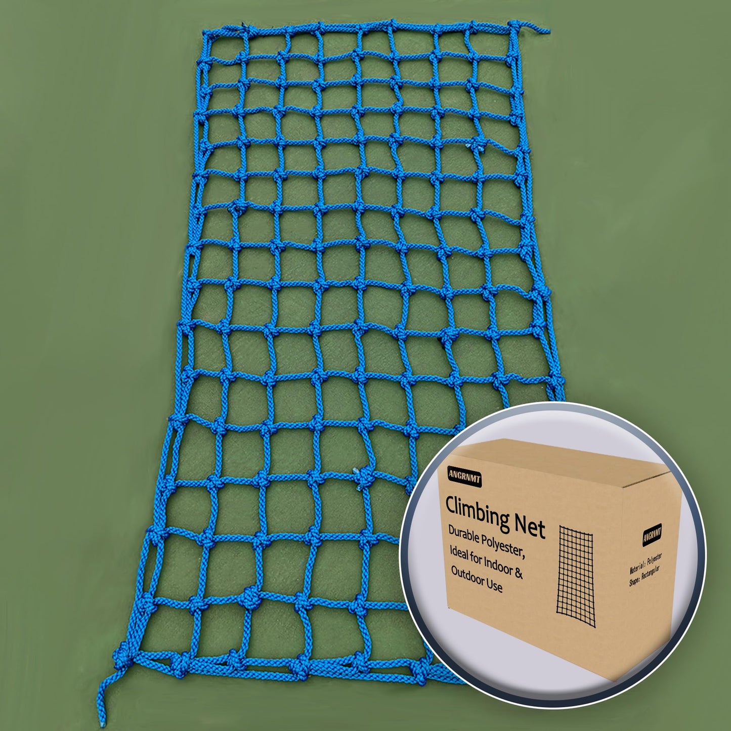 ANGRNMT Heavy-Duty Climbing Net with 6 Sizes - Perfect for Kids, Versatile on Balcony, Railing Polyester Fiber, Exquisite Craftsmanship (4ft x 12ft)