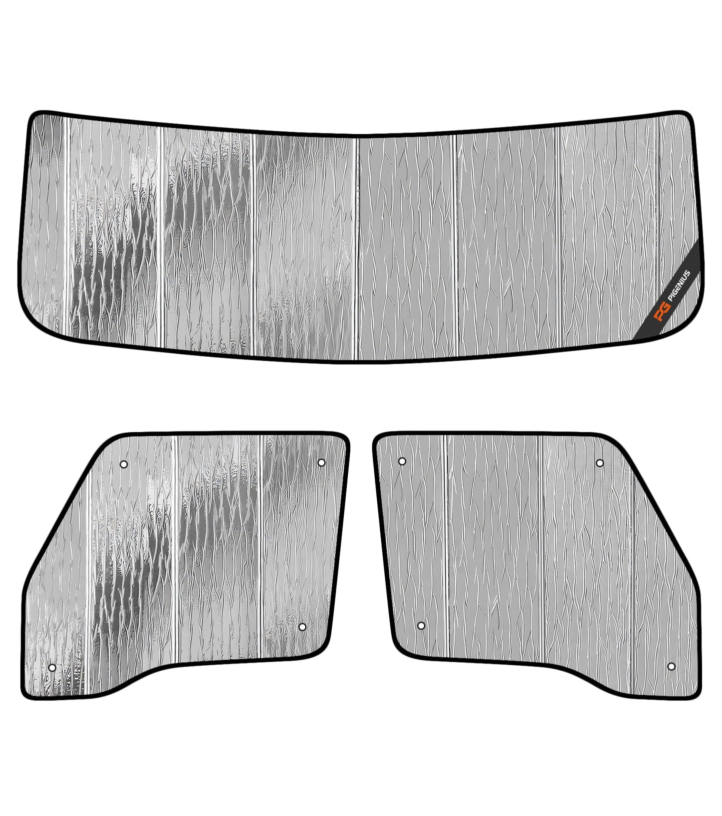 Pigenius Windshield & Side Window Sunshades for International LT MV Lonestar 2018-2025, Reversible Silver/Black
