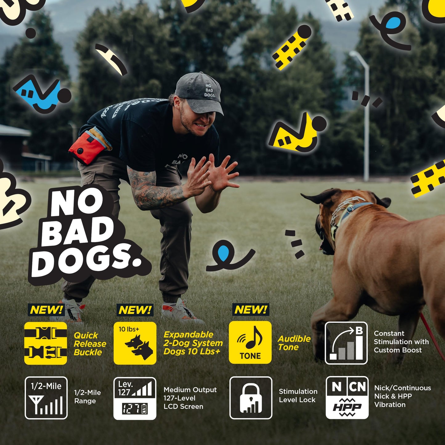 Dogtra E-Collar Tom Davis 280C 2.0 [2025 Edition], Boost & Lock, Waterproof, 1/2-Mile Range Dog Training Collar with Remote, Rechargeable, 127 Levels, Vibration, Bungee, No Bad Dogs Trainers