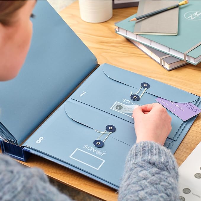 The Folio® If I Die Binder Organizer by Savor | Acid-Free Document Organizer with Labels, 10 Pockets for Birth Certificates, Wills, Investment Plans | Mother’s Day Gift for Moms (Slate)