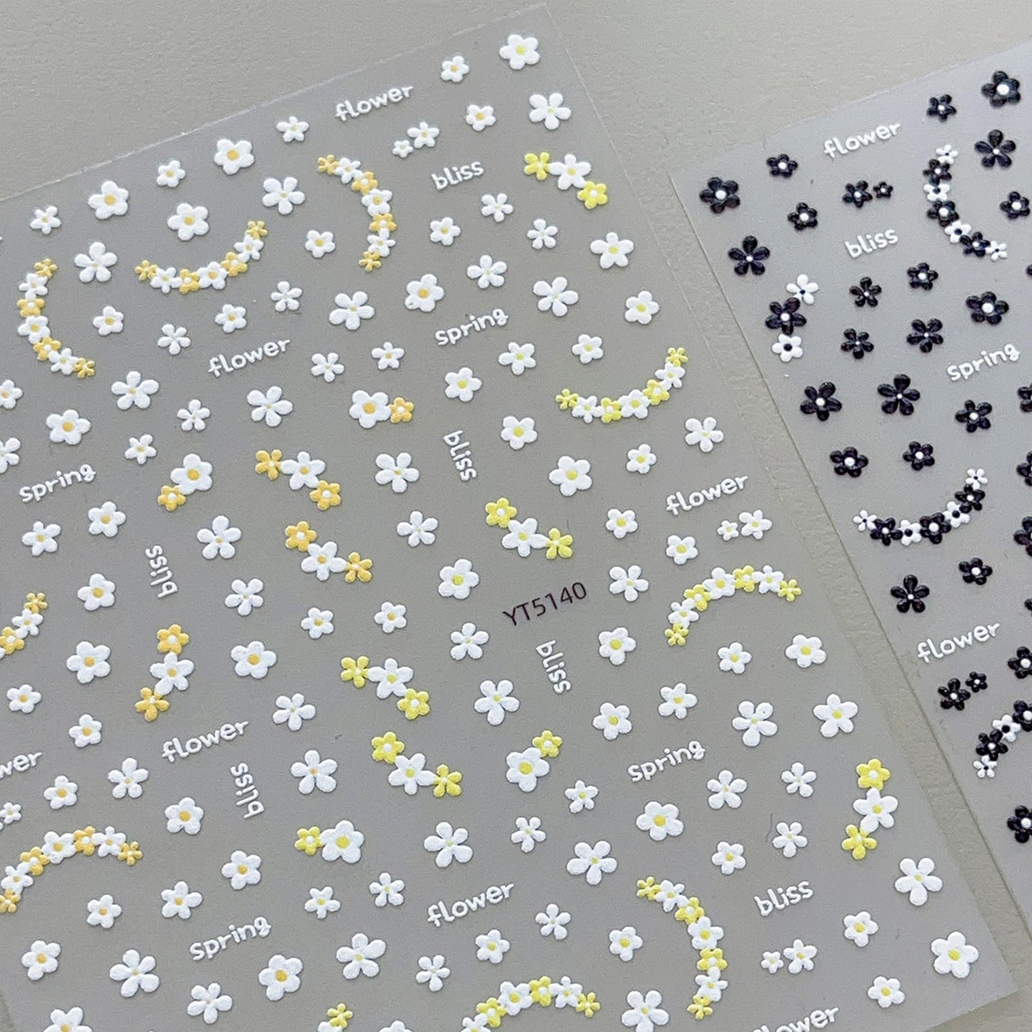 3 Sheets 5D Embossed Flower Nail Art Sticker Self-Adhesive Flowers Nail Decals Engraved Floral Summer Nails Sticker Acrylic Nail Art Decoration for Women Girls DIY Manicure