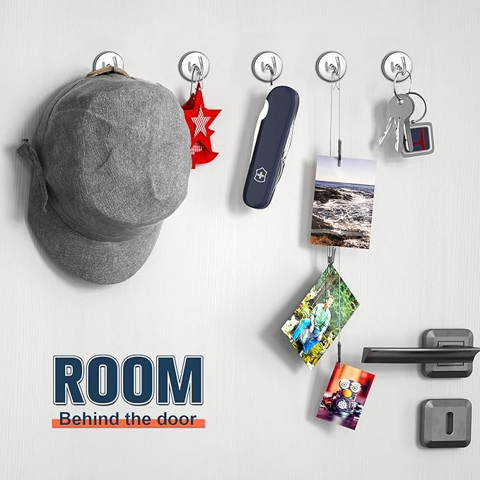 FINDMAG Magnetic Hooks for Cruise Cabins, 150lbs Metal Magnetic Hooks for Hanging, Magnet Hangers for Whiteboard, Strong Magnets Heavy Duty for Classroom Organization, Office Supplies, 6Pack, Silver