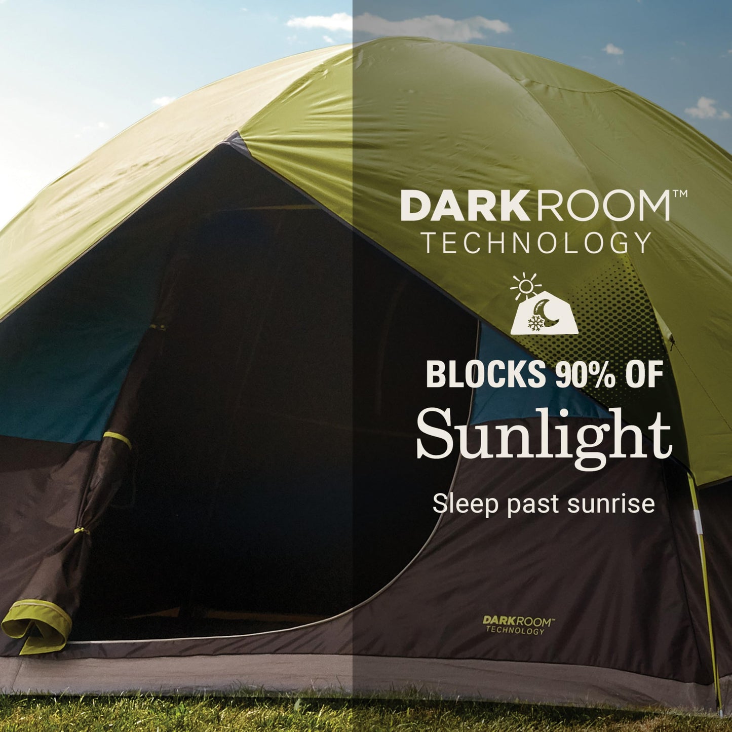Coleman Sundome Dark Room 4/6 Person Tent, Blocks 90% of Sunlight to Keep Inside Cool, Weatherproof Tent with Rainfly Sets Up in Minutes