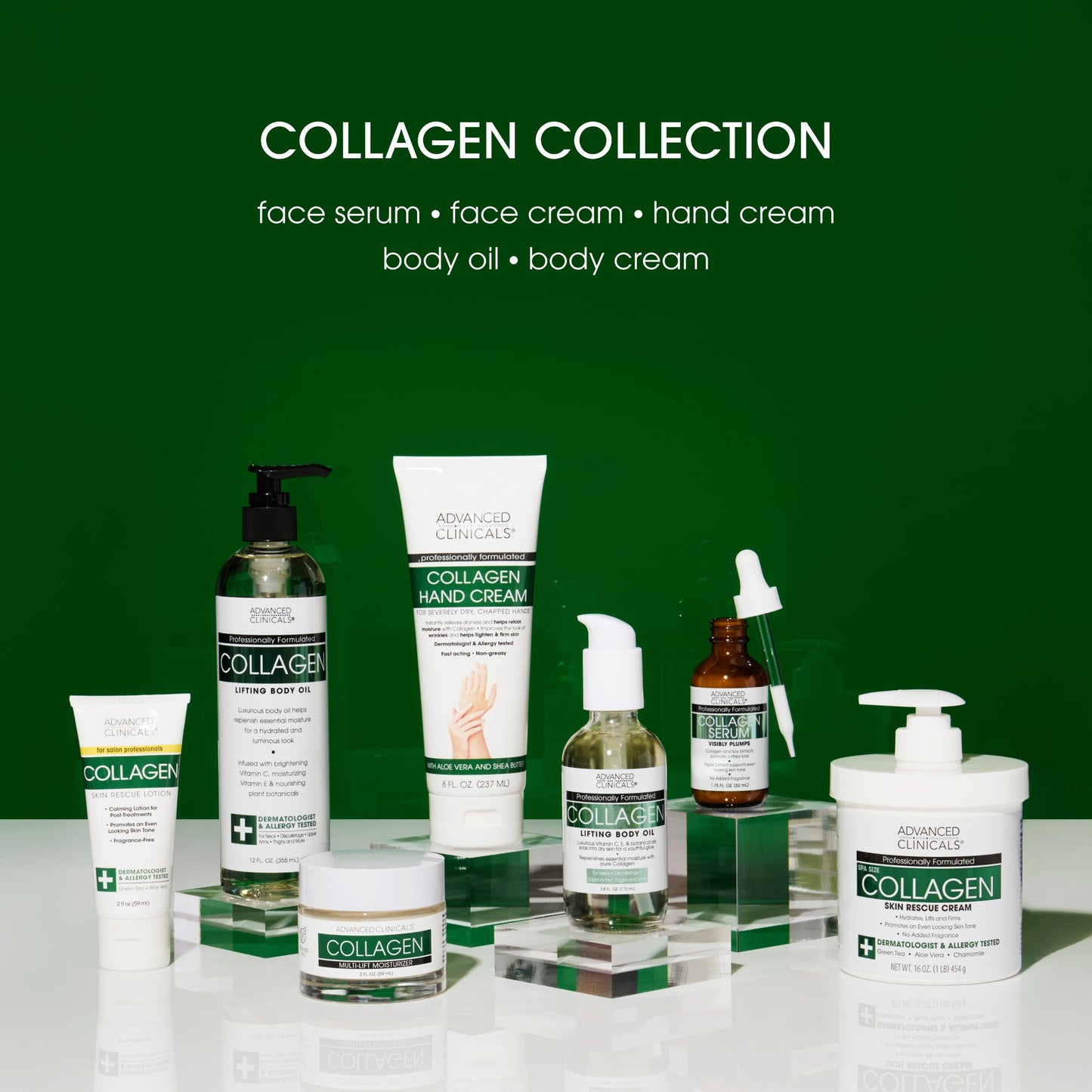 Advanced Clinicals Collagen Cream Body Lotion & Face Moisturizer W/Vitamin E | Skincare Moisturizing Collagen Lotion For Women, Men, Hand, & Neck Improves Look Of Crepey Skin & Uneven Dry Skin, 16Oz